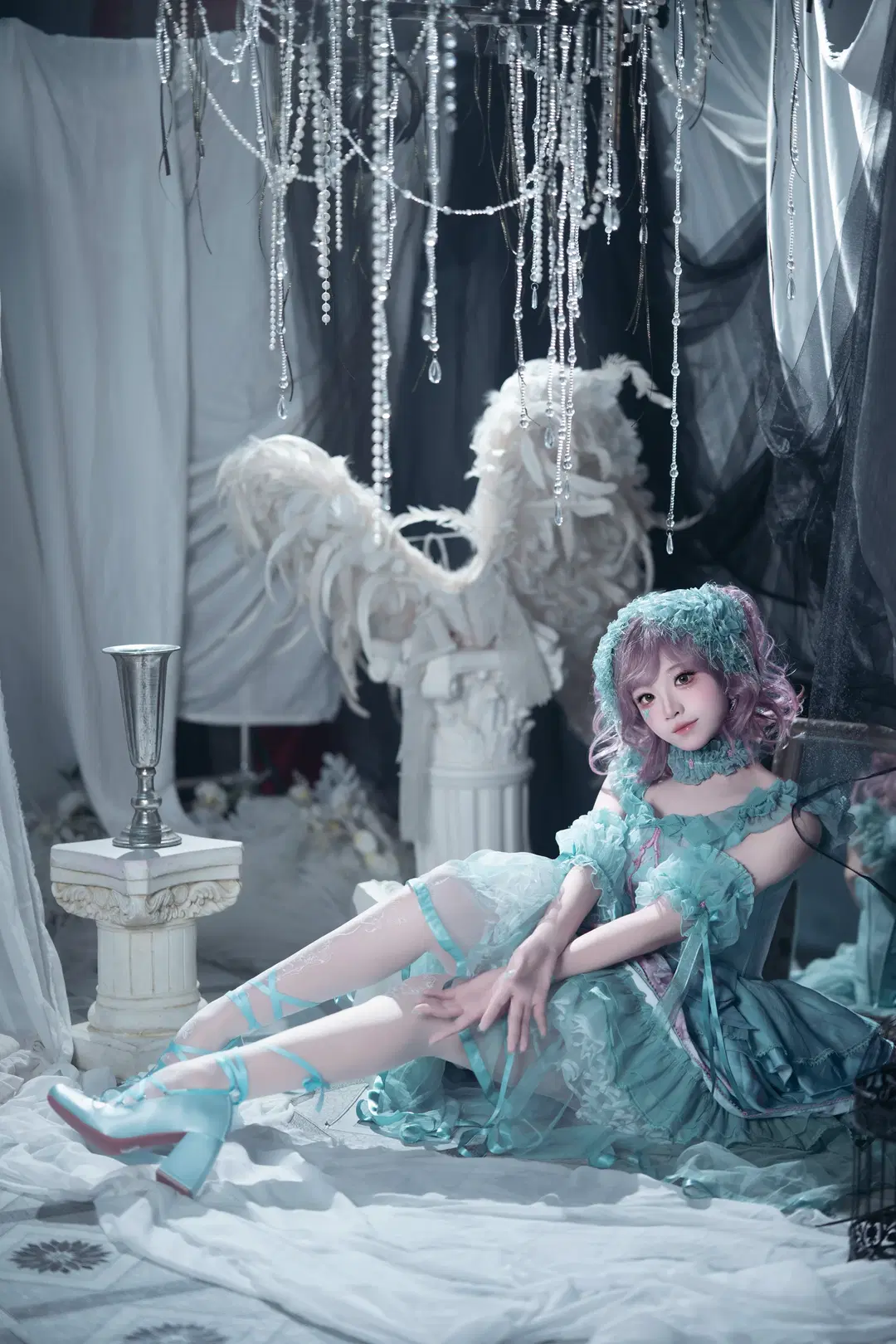 失梦乐园Lolita洋装摄影，青蓝色的梦幻人偶 - 玛哈布芙达音 - 第9张