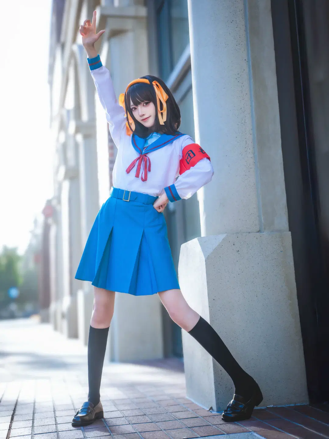 [Haruhi Suzumiya cosplay] North High Uniform and Red Armband Kick Off the August Routine by 汐纸纸 - Image 4