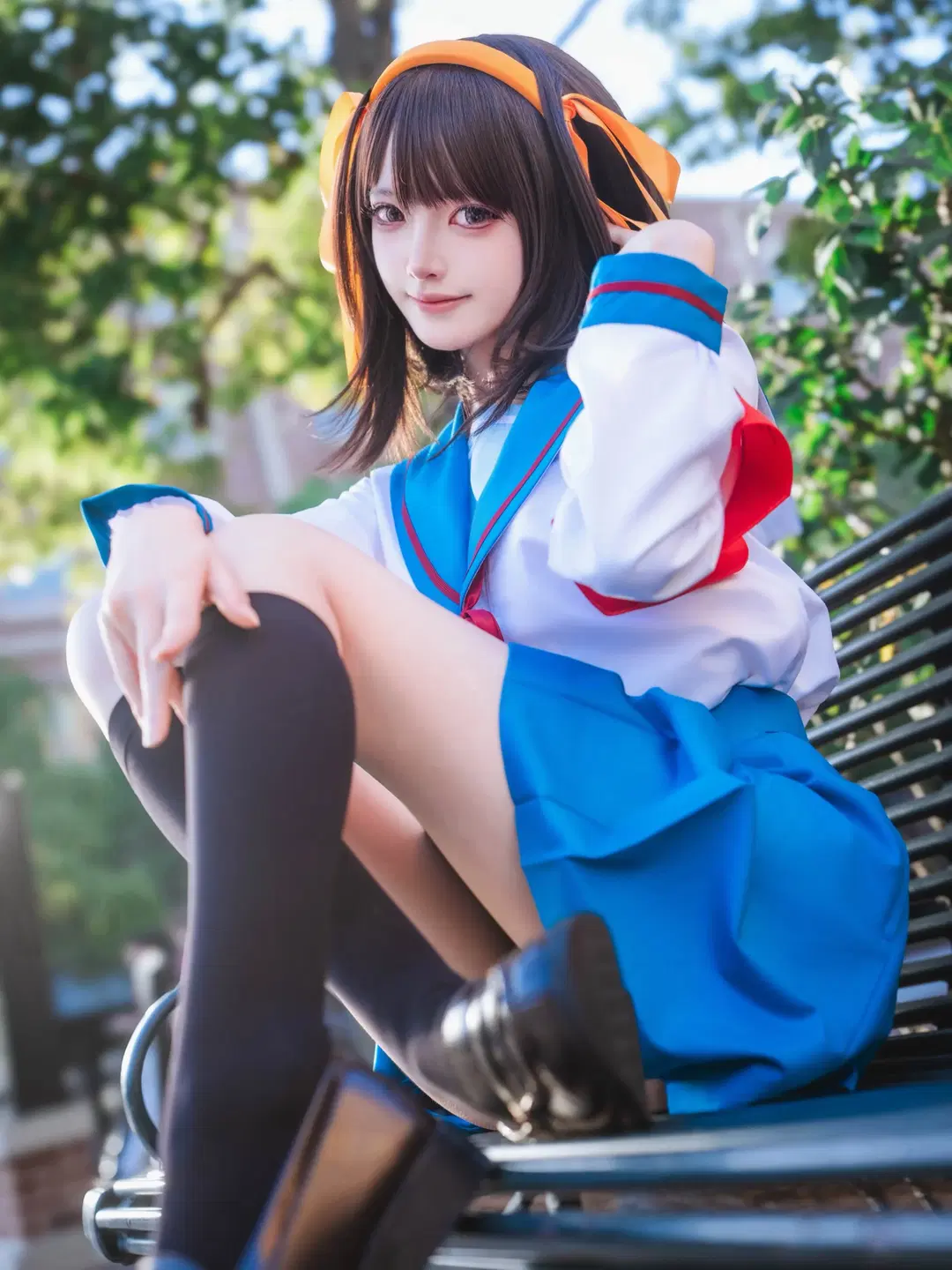 [Haruhi Suzumiya cosplay] The Melancholy of Haruhi Suzumiya: Classic Sailor Suit Outdoor Shoot by 汐纸纸 - Image 2
