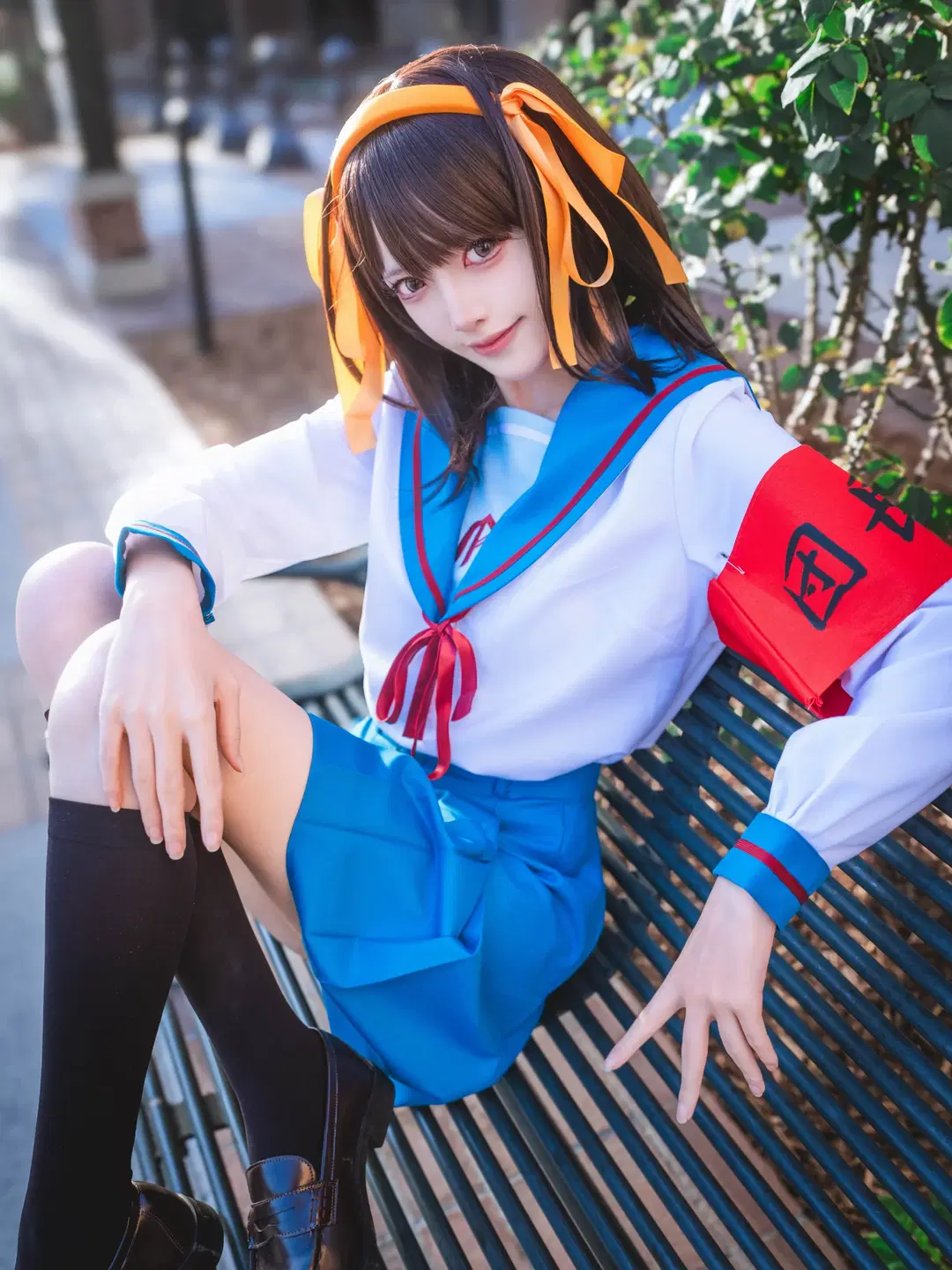 [Haruhi Suzumiya cosplay] The Melancholy of Haruhi Suzumiya: Classic Sailor Suit Outdoor Shoot by 汐纸纸 - Image 4