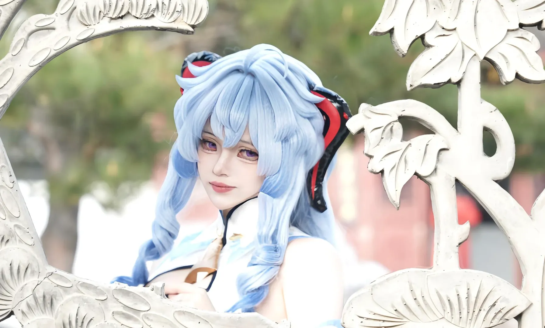 原神, 甘雨cos, 黑丝, 私设旗袍, 琵琶Cosplay - 第4张