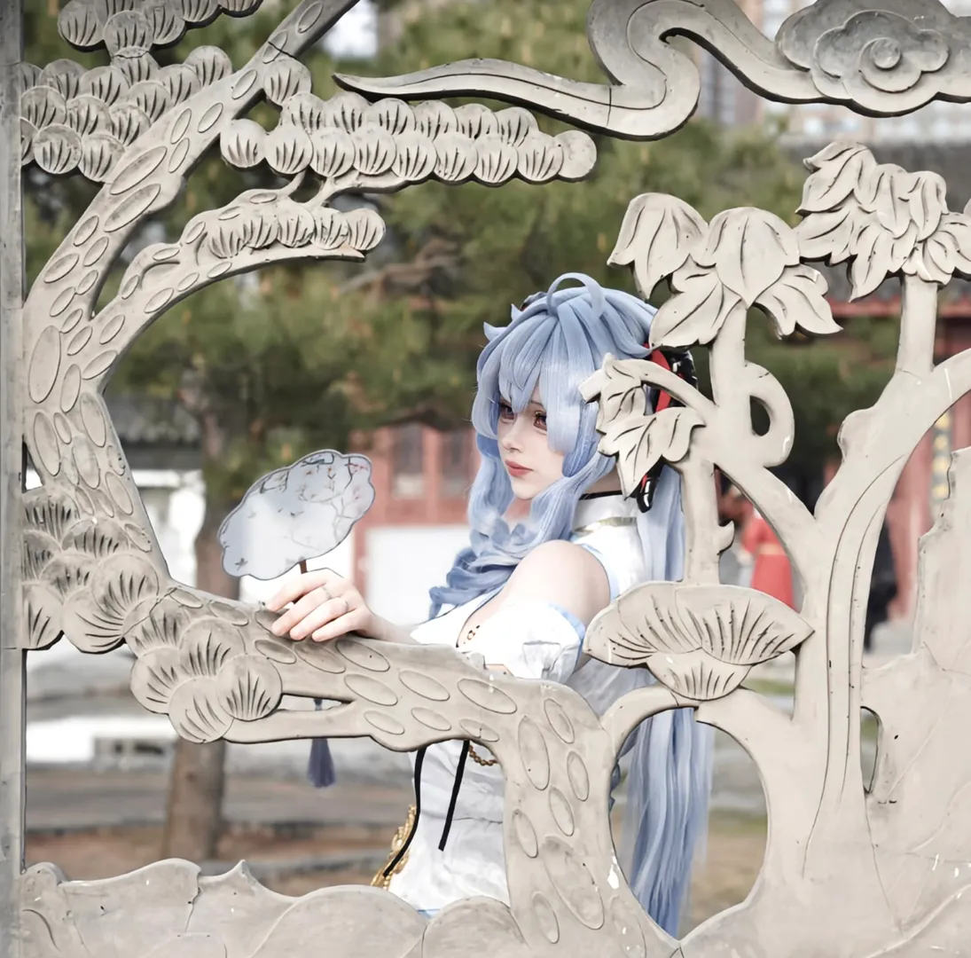 原神, 甘雨cos, 黑丝, 私设旗袍, 琵琶Cosplay - 第5张