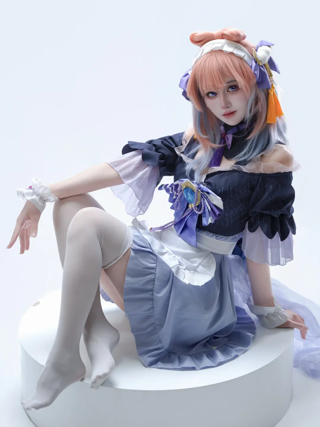 二次元, 原神, 珊瑚宫心海cos, 白丝, 原神cosplay