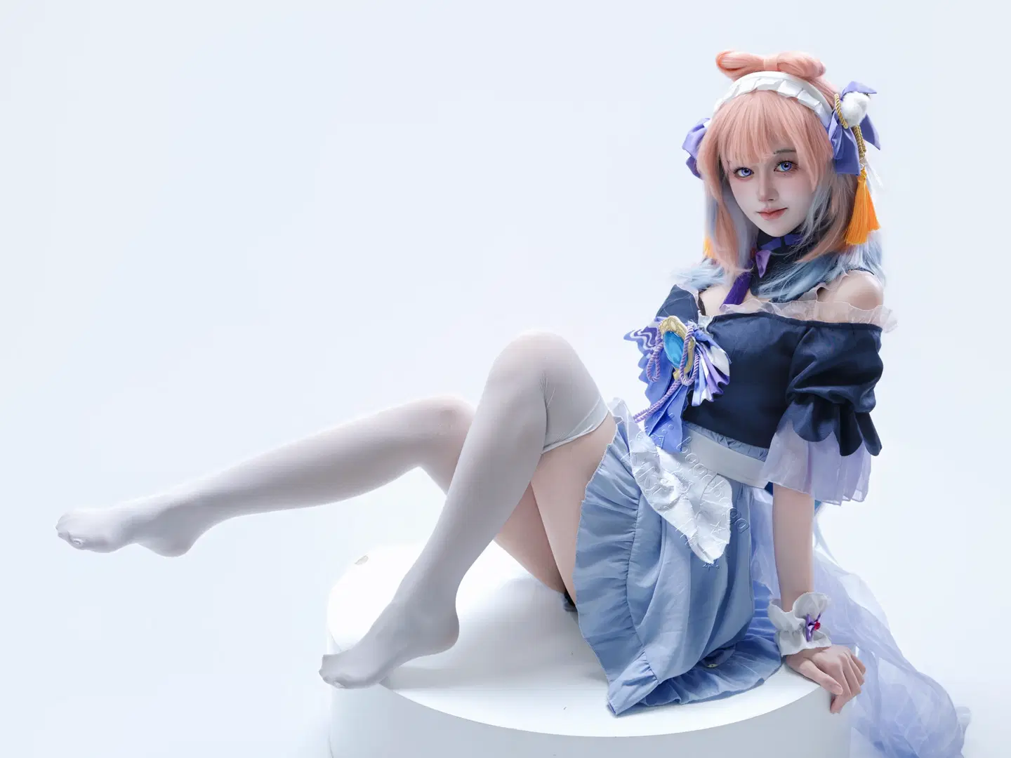 二次元, 原神, cosplay, 珊瑚宫心海cos, 白丝