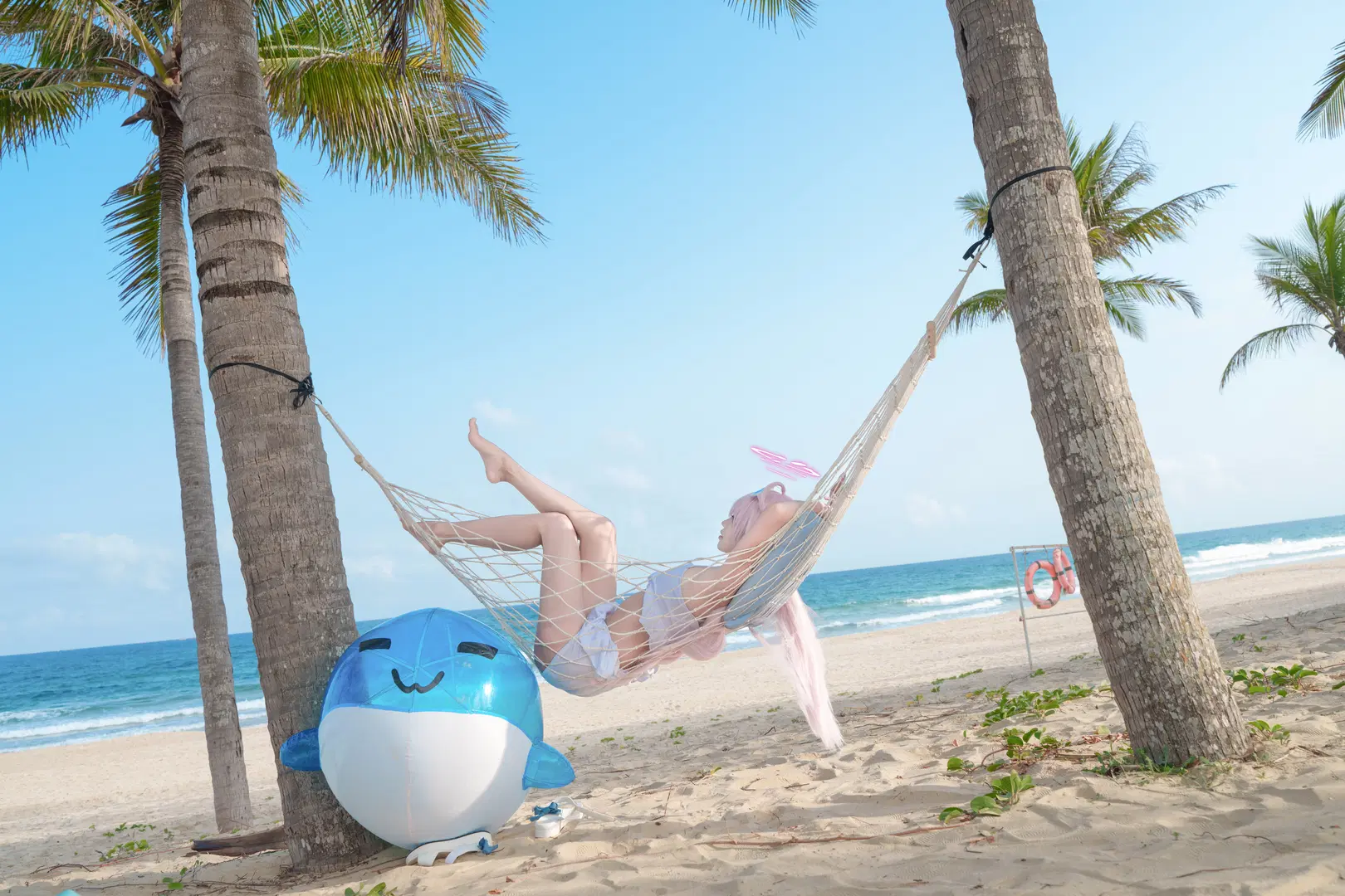 【小鸟游星野cos】蔚蓝档案的海边假日，狂风中定格清爽夏日 - 艾西Aiwest - 第3张