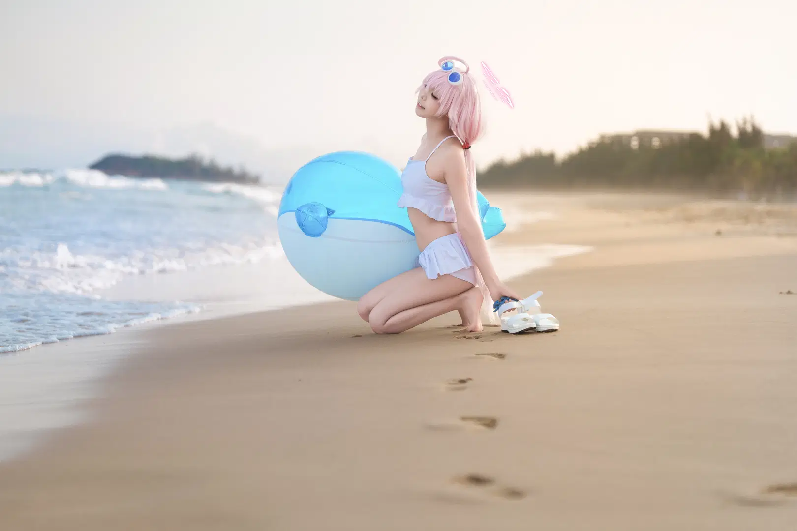 【小鸟游星野cos】蔚蓝档案的海边假日，狂风中定格清爽夏日 - 艾西Aiwest - 第9张