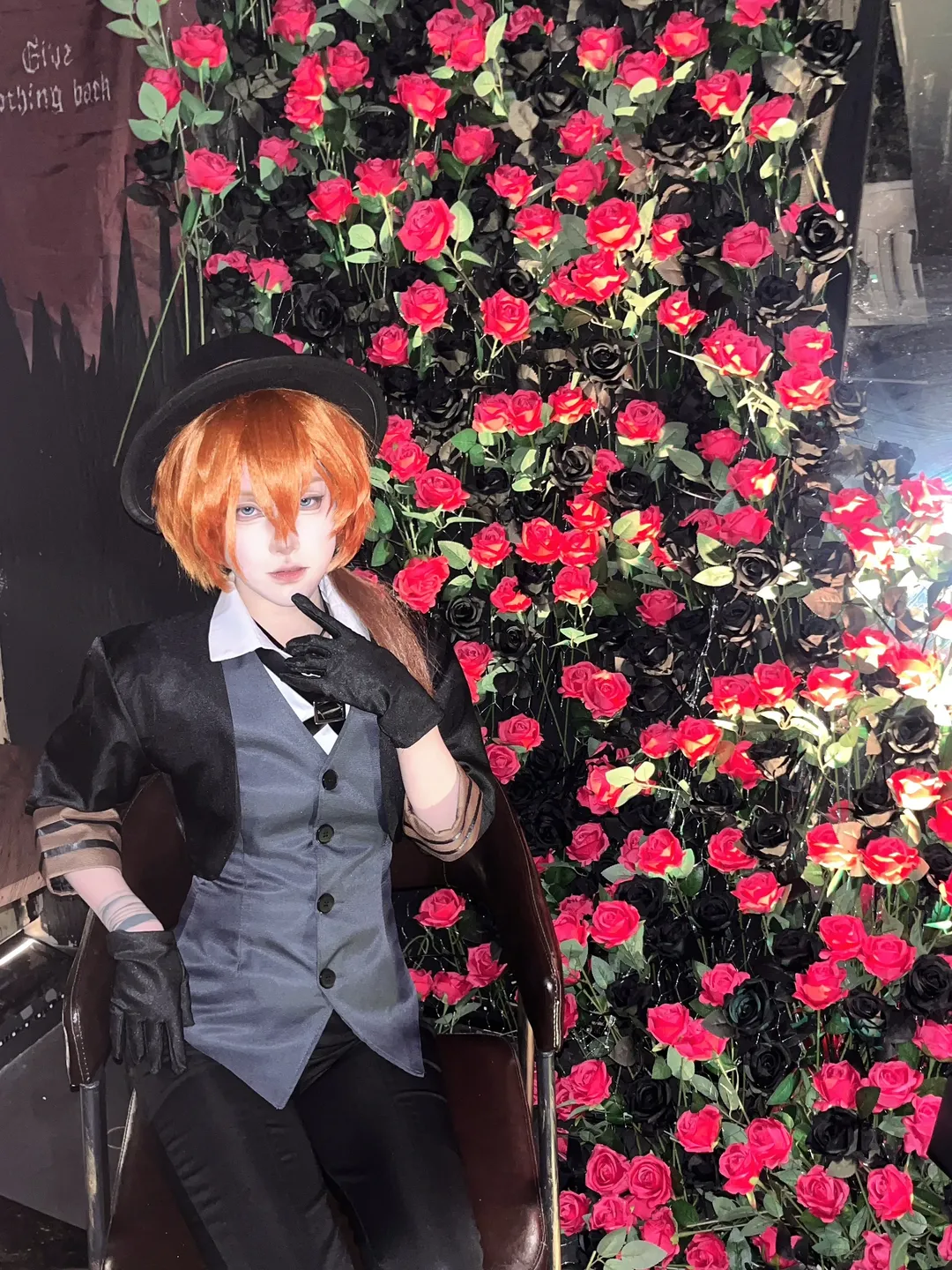 cosplay, 中原中也cos, 文豪野犬, 长沙咖啡馆, 玫瑰花墙 - 第2张