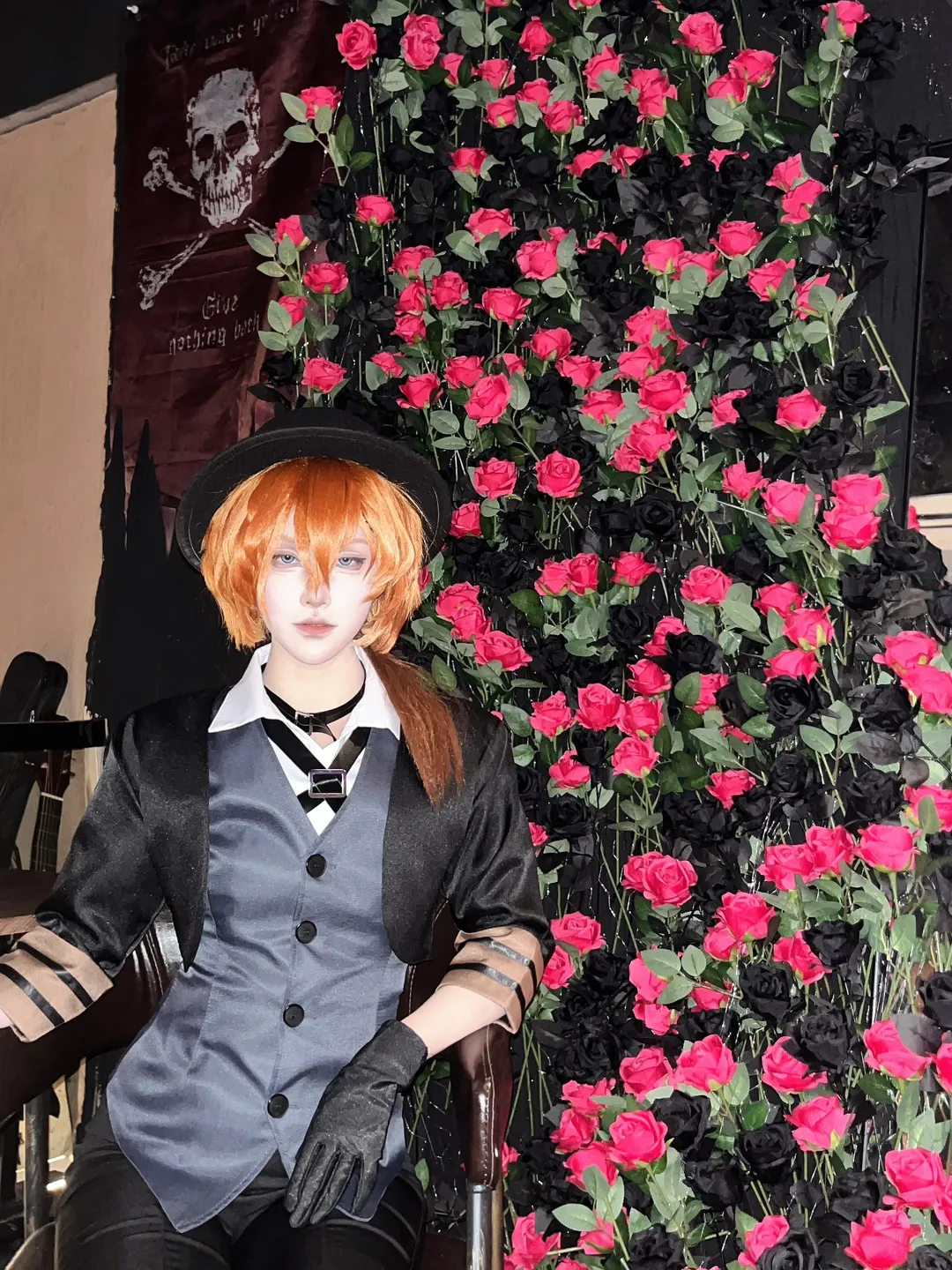 cosplay, 中原中也cos, 文豪野犬, 长沙咖啡馆, 玫瑰花墙 - 第3张
