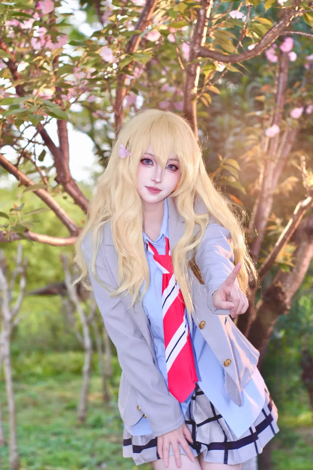 櫻花外景, 宮園薰cos, 四月是你的謊言, 小提琴, 制服cos