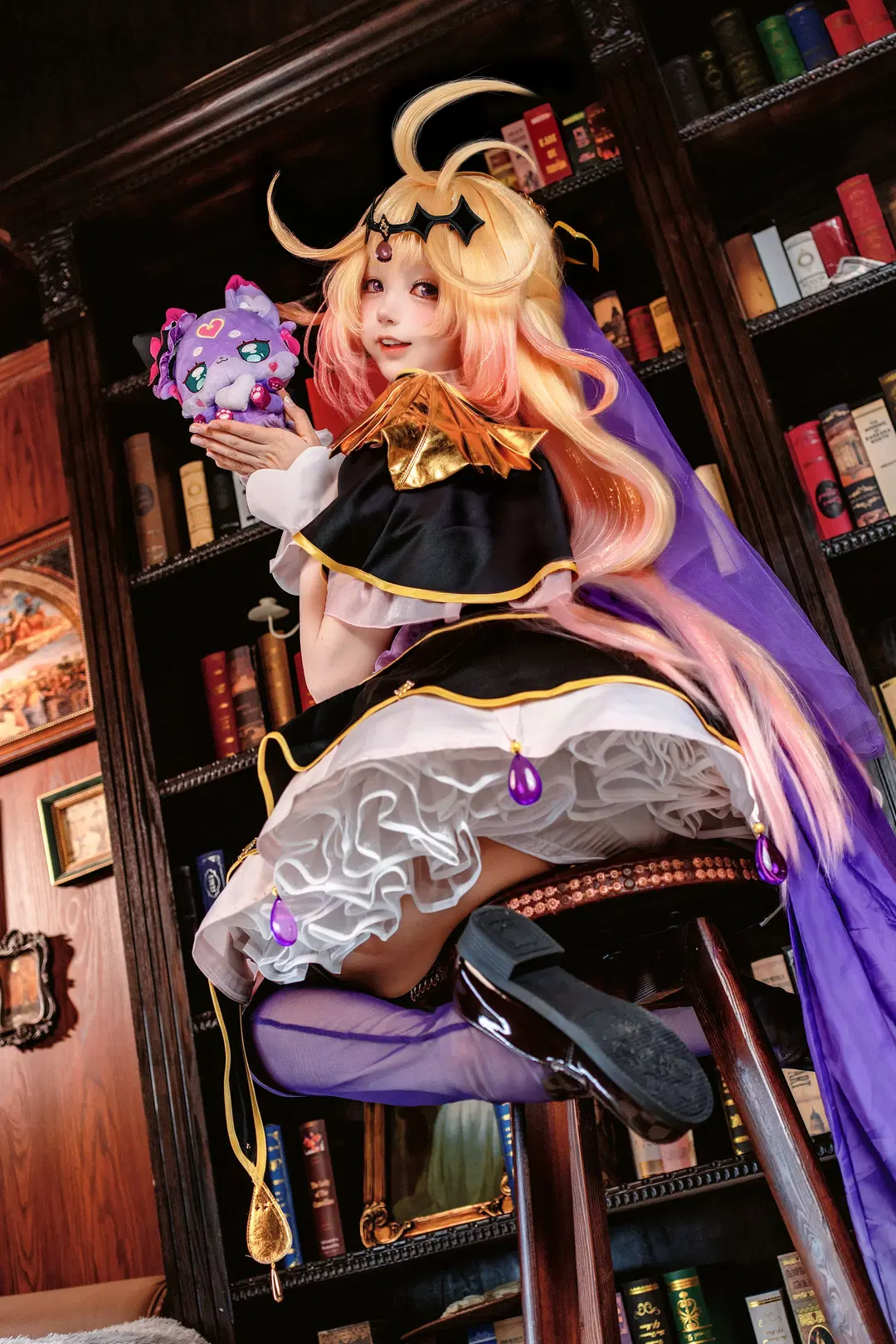 二次元摄影, 森亚露露卡cos, 名侦探光之美少女, 丝袜cosplay, 复古风棚拍