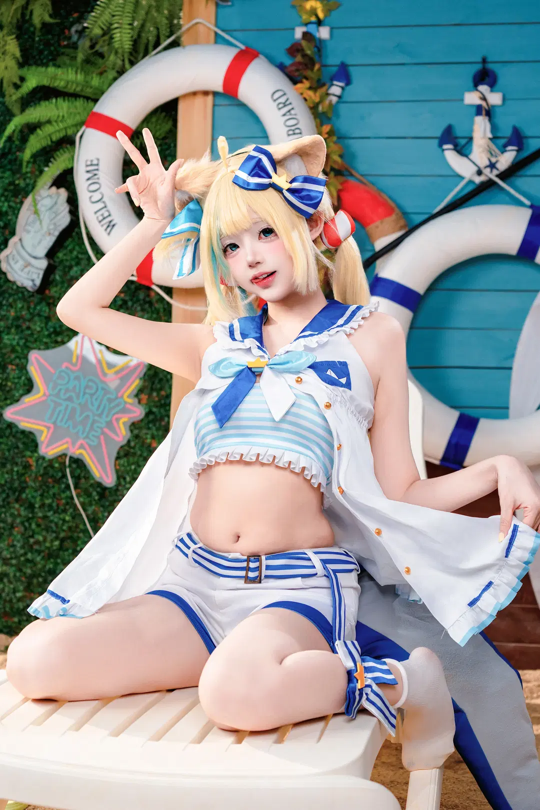 【gura小鲨鱼cos】夏日沙滩的水手服造型 - 捌yeah - 第3张