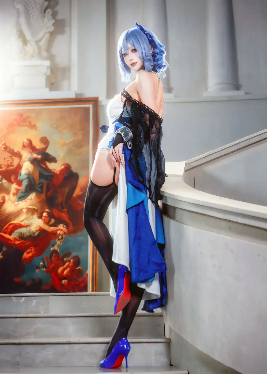 碧蓝档案, 二次元cosplay, 黑丝长腿, 高跟鞋, 亚子cos