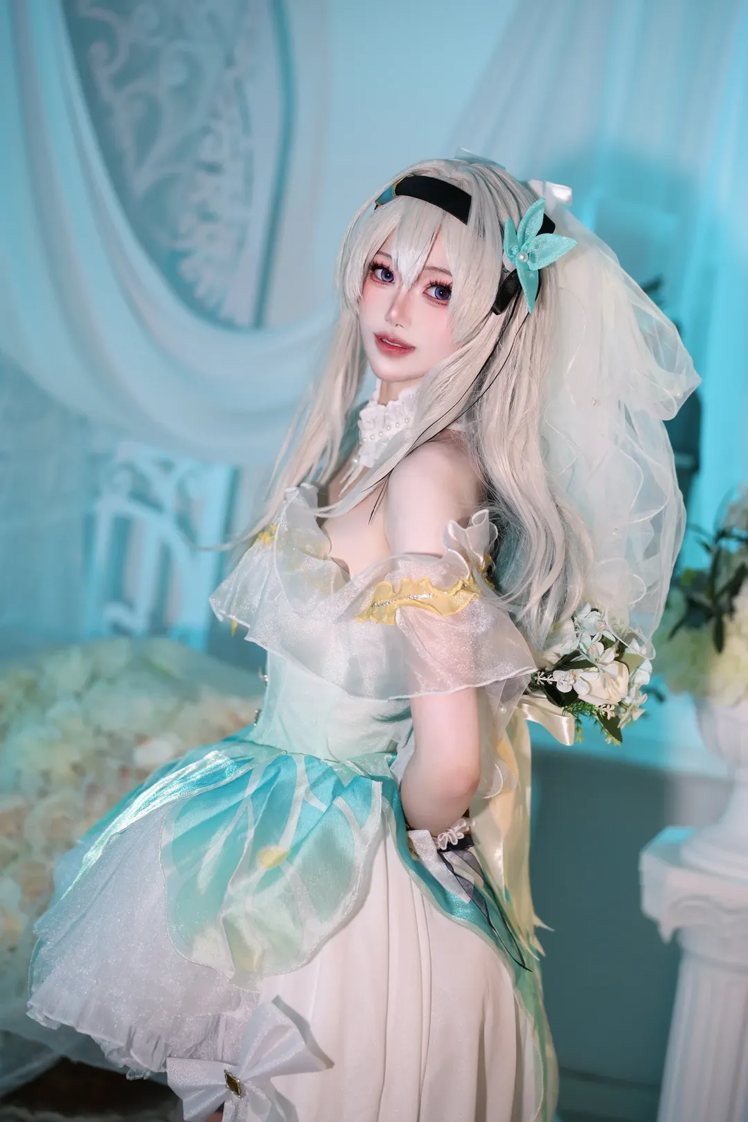 二次元摄影, 崩坏星穹铁道, 流萤cos, 花嫁, 白丝 - 第3张
