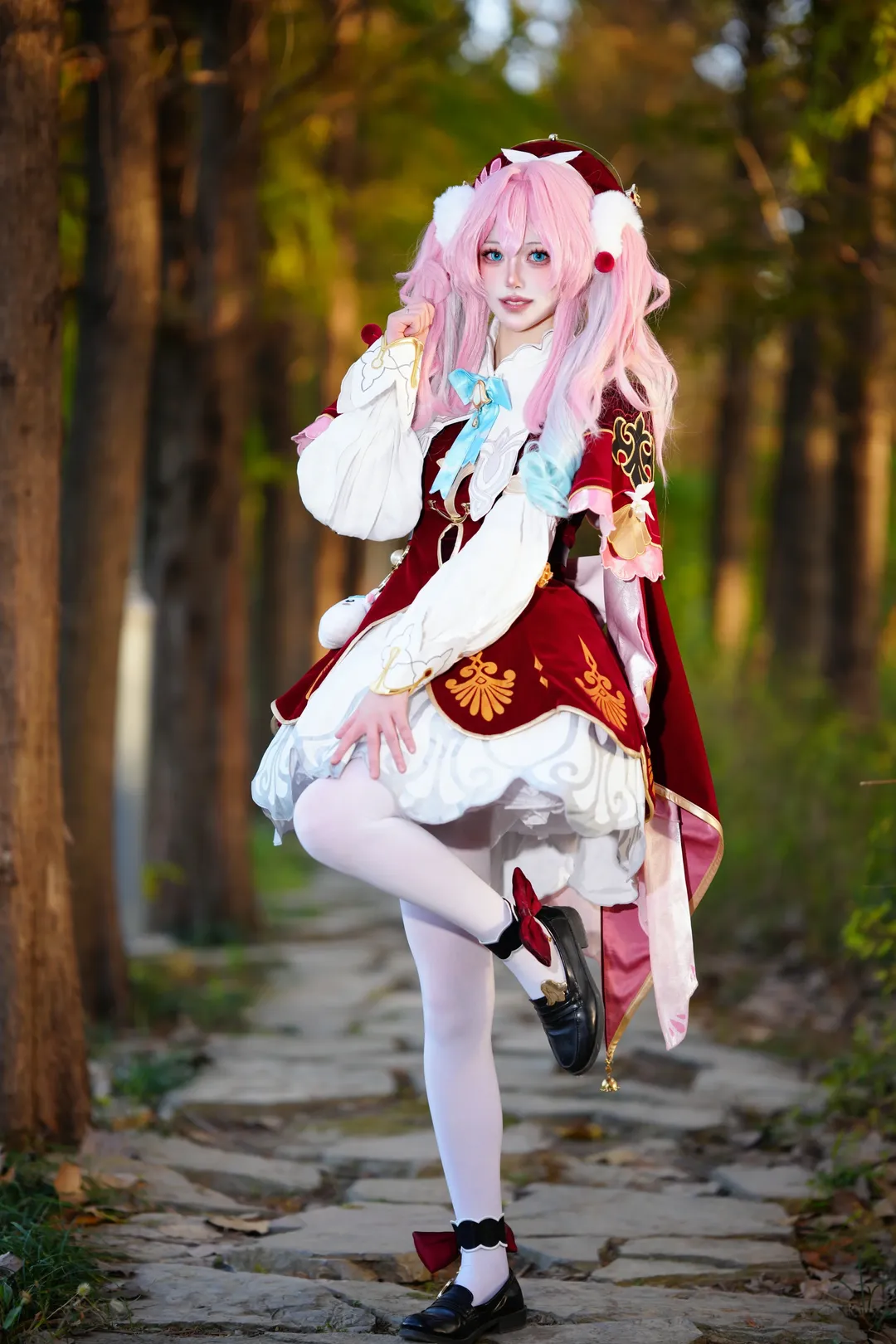 崩坏星穹铁道, 风堇cos, 户外cosplay, 二次元cos, 白丝cos