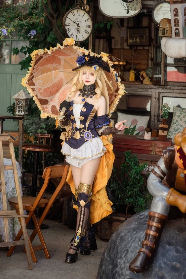 原神, cosplay攝影, 娜維婭cos, 外景, 絲襪