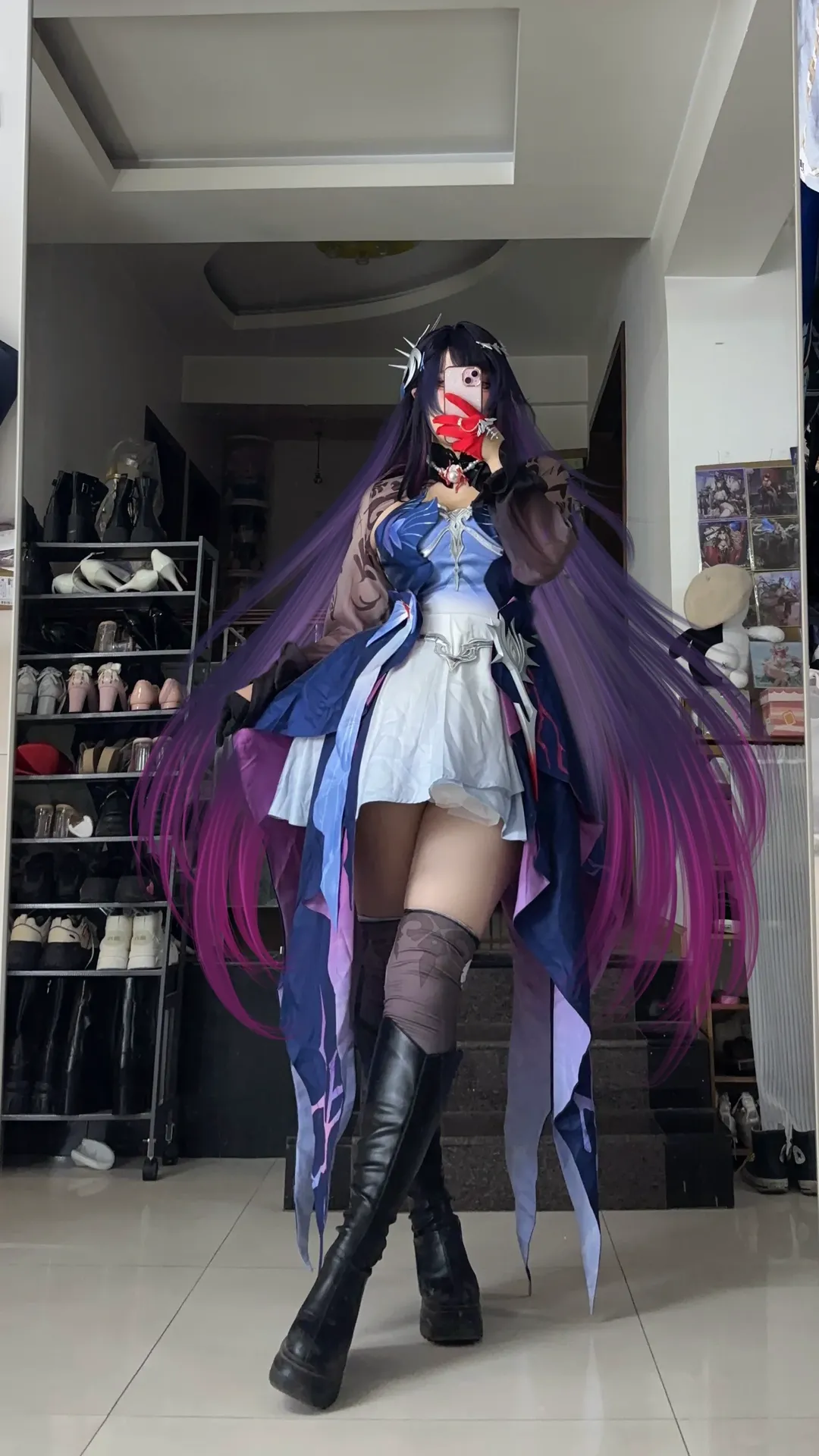 崩壞星穹鐵道, 海瑟音cos, cosplay試衣, cos道具, 長筒絲襪 - 第3張