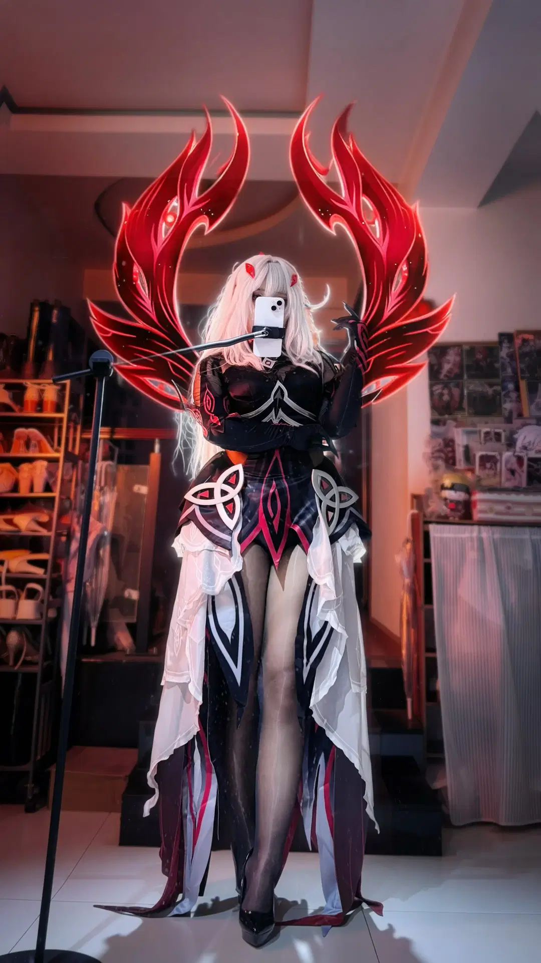 【死之执政若娜瓦cos】原神暗黑风大翅膀试衣 - 大道寺律子 - 第2张