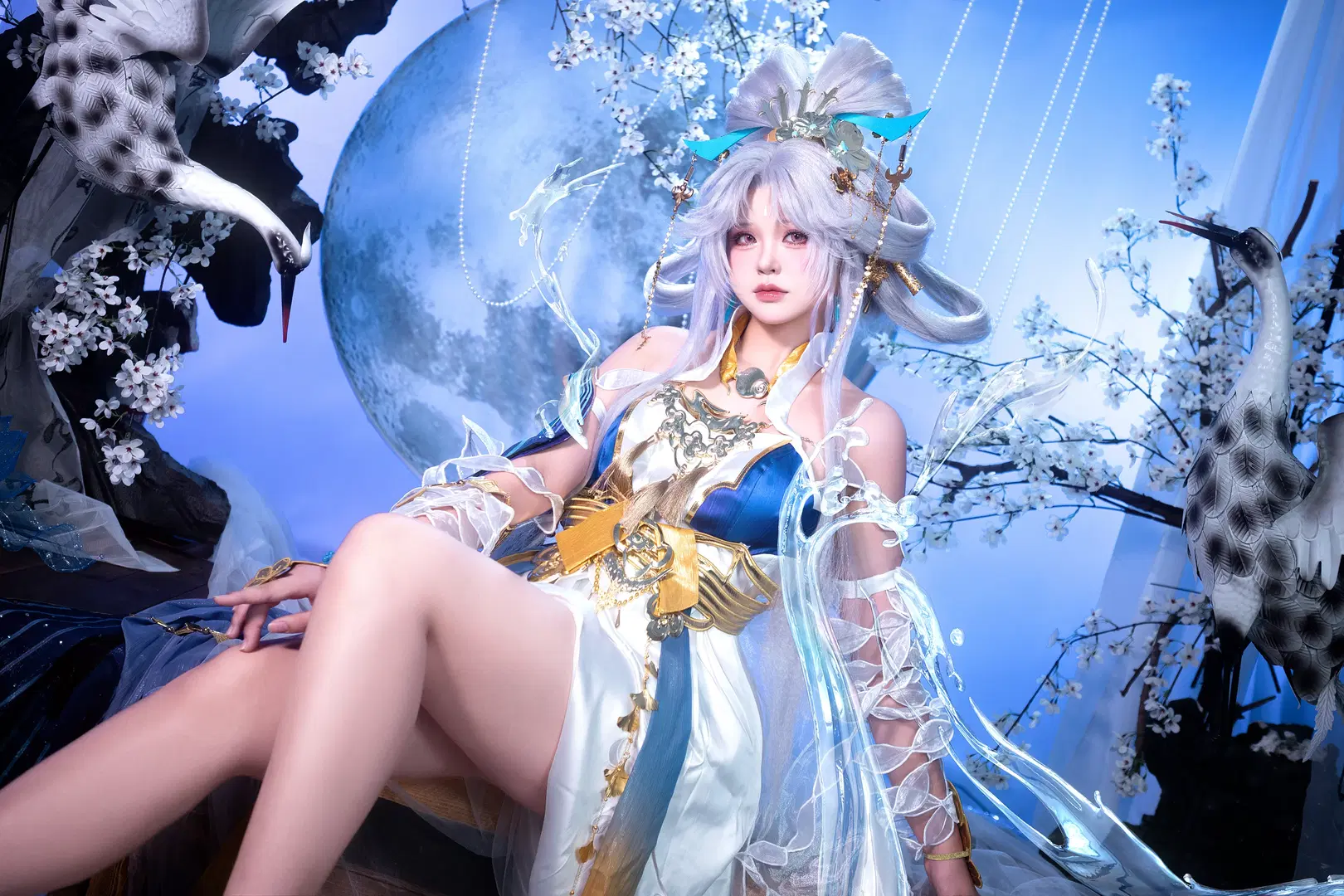 【嫦娥cos】王者荣耀嫦娥落星盏，月下托举星辰 - 韭菜柠柠子 - 第4张