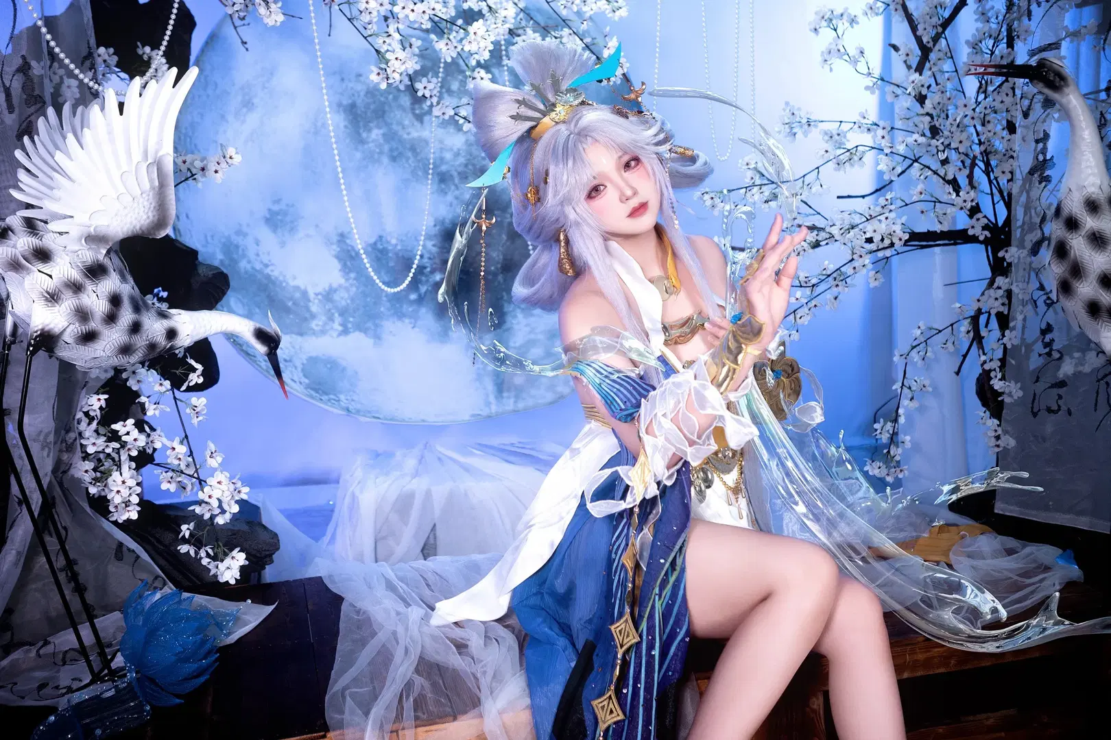 【嫦娥cos】王者荣耀嫦娥落星盏，月下托举星辰 - 韭菜柠柠子 - 第5张