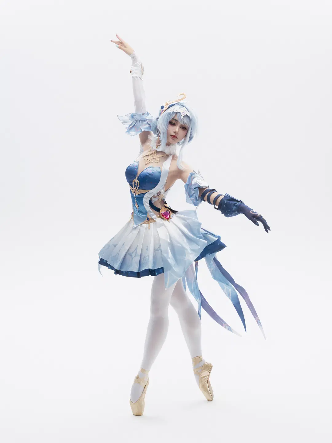 Genshin Impact, Cosplay photoshoot, Ballet, White stockings, Odette cosplay