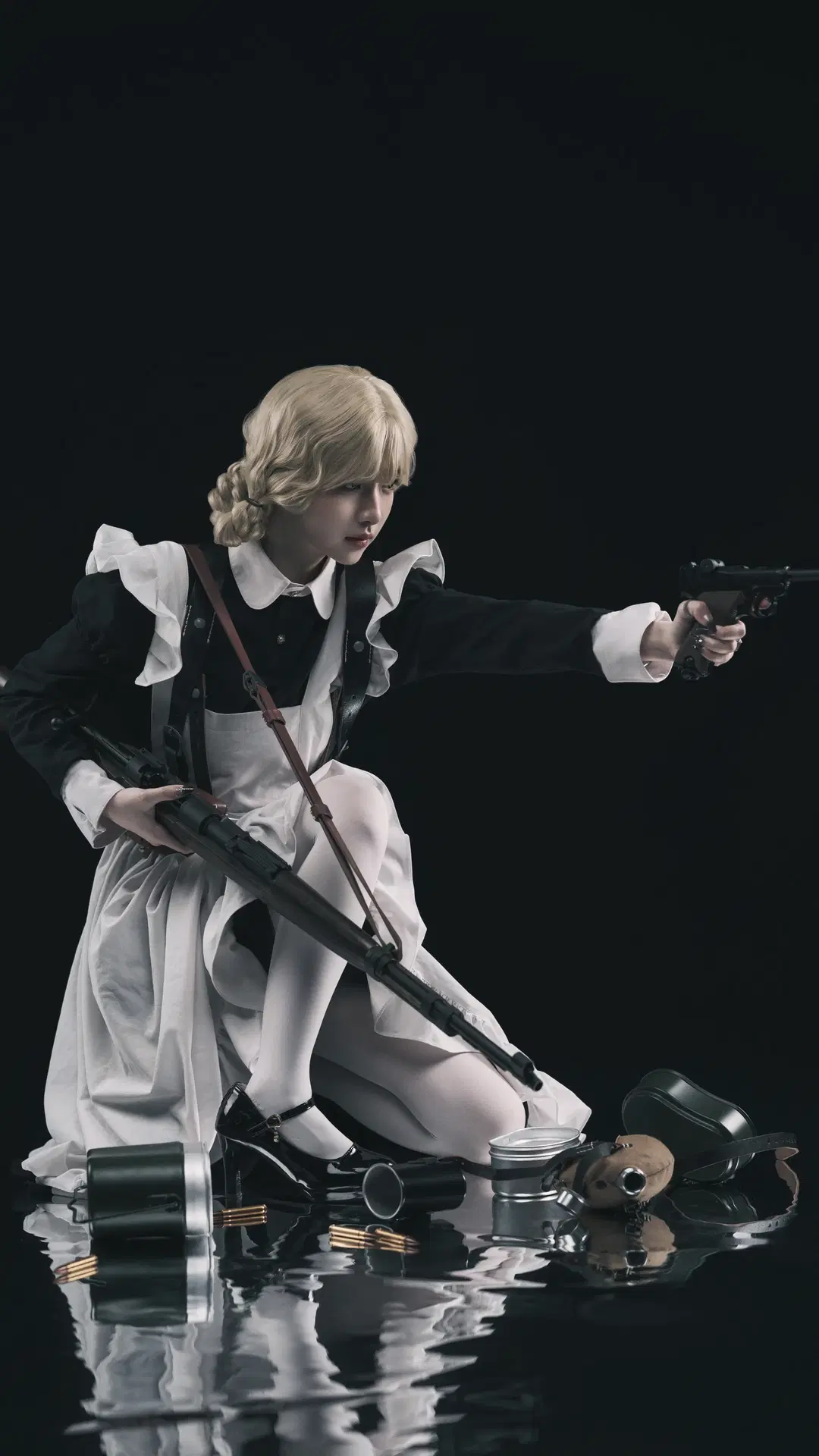 Combat Maid Studio Portrait: The Ultimate Contrast Between Black Water and White Walls by 看！好吃的！ - Image 4