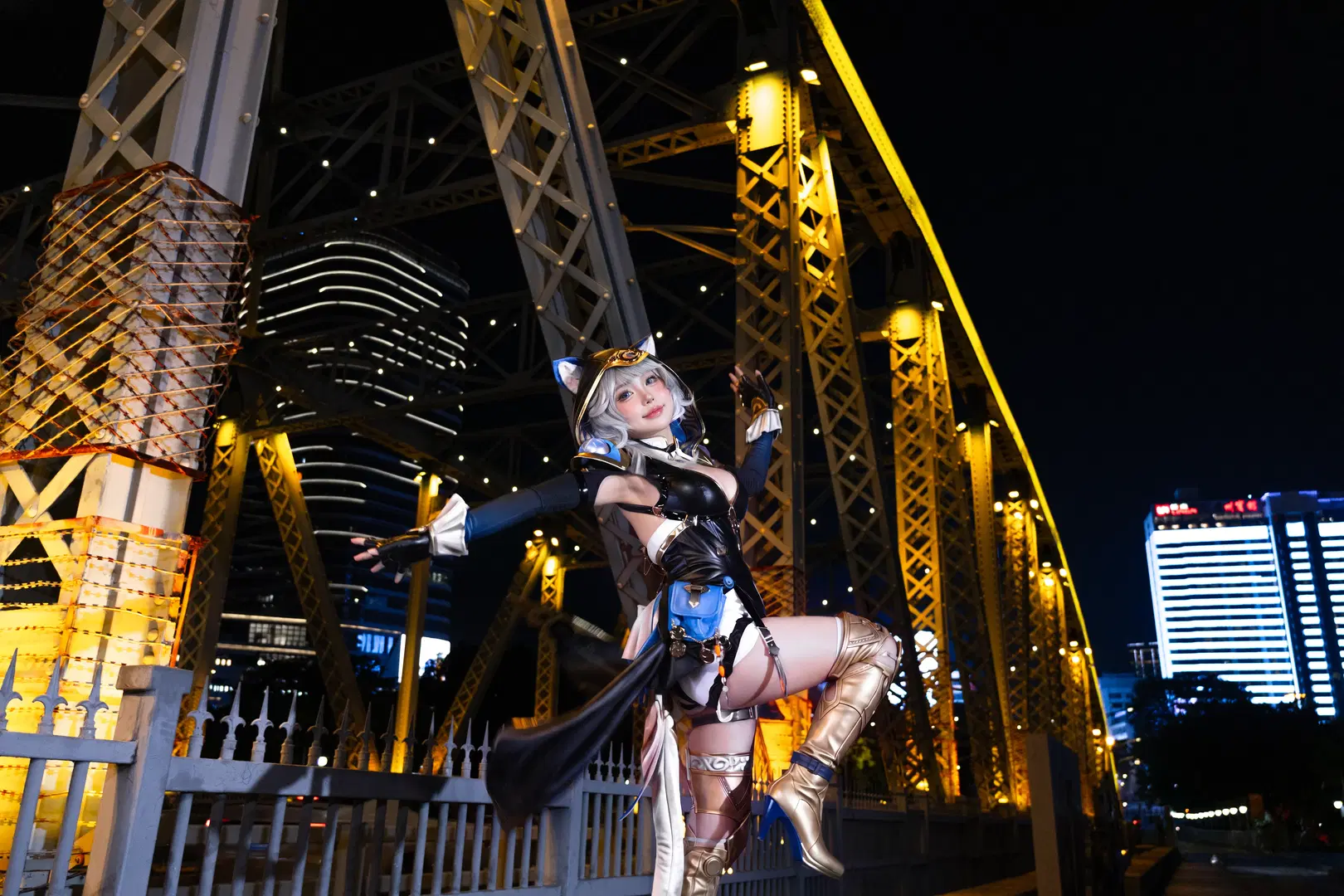 【セファリア コスプレ】世界は猫を中心に回る、『崩壊：スターレイル』夜景ポートレート本編写真 - 命运卿（报班进修版） - 2枚目