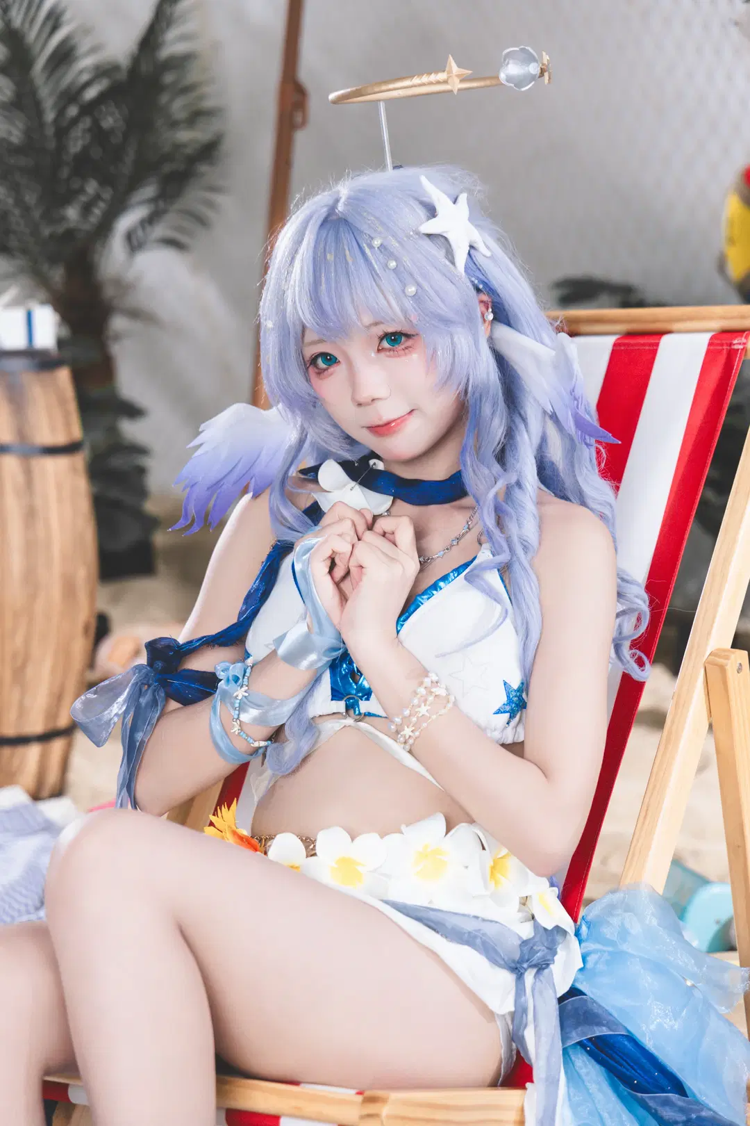 崩坏星穹铁道知更鸟泳装Cos，夏日沙滩的灵动瞬间 - 风凛纸鸢 - 第2张