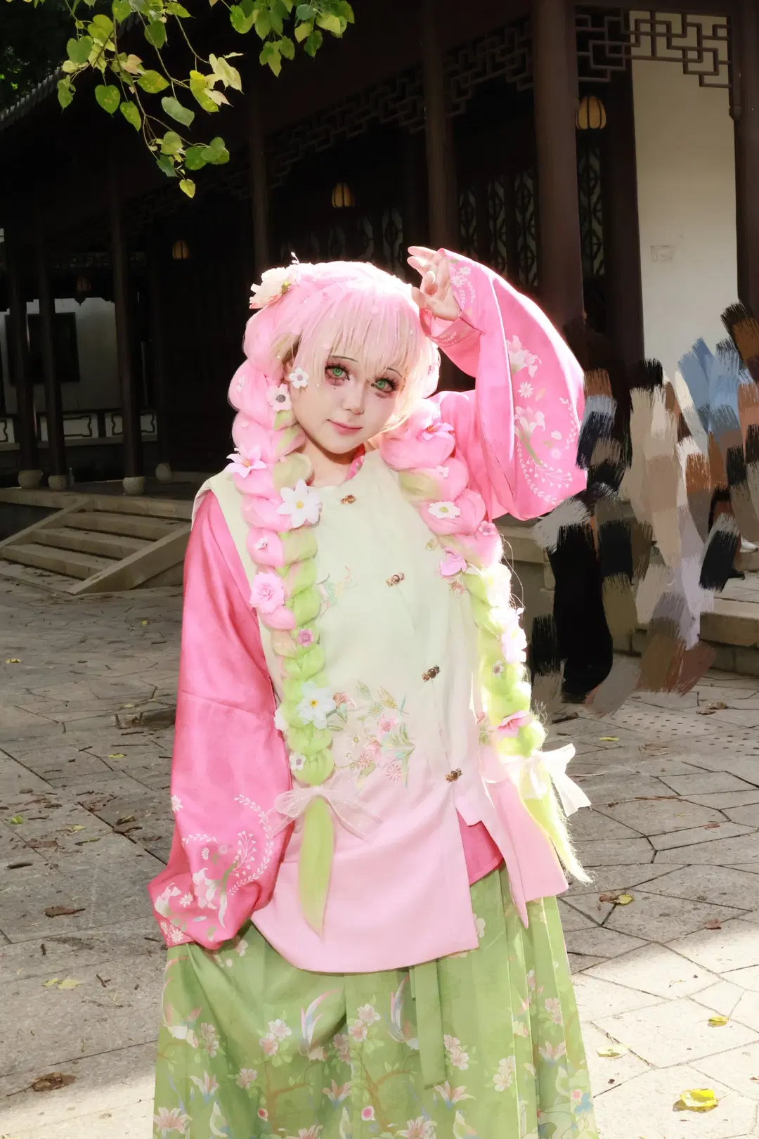 【甘露寺蜜璃cos】陽光下的粉綠私設漢服穿搭 - 祁肥肥肥鱼 - 第2張