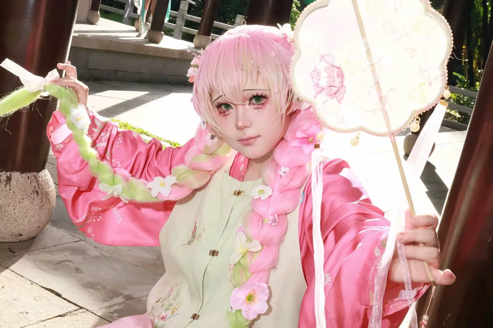 【甘露寺蜜璃cos】陽光下的粉綠私設漢服穿搭 - 祁肥肥肥鱼 - 第3張