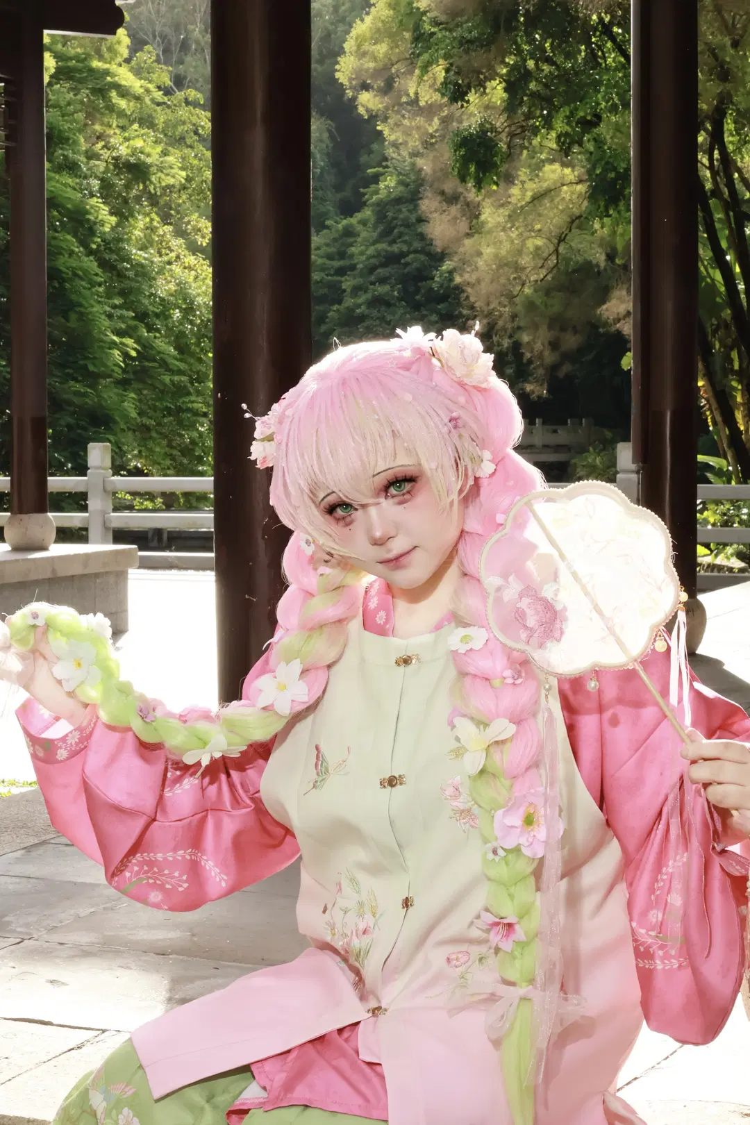【甘露寺蜜璃cos】陽光下的粉綠私設漢服穿搭 - 祁肥肥肥鱼 - 第5張