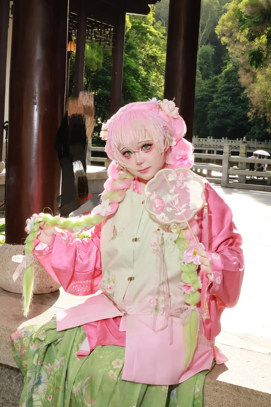 【甘露寺蜜璃cos】陽光下的粉綠私設漢服穿搭 - 祁肥肥肥鱼 - 第8張