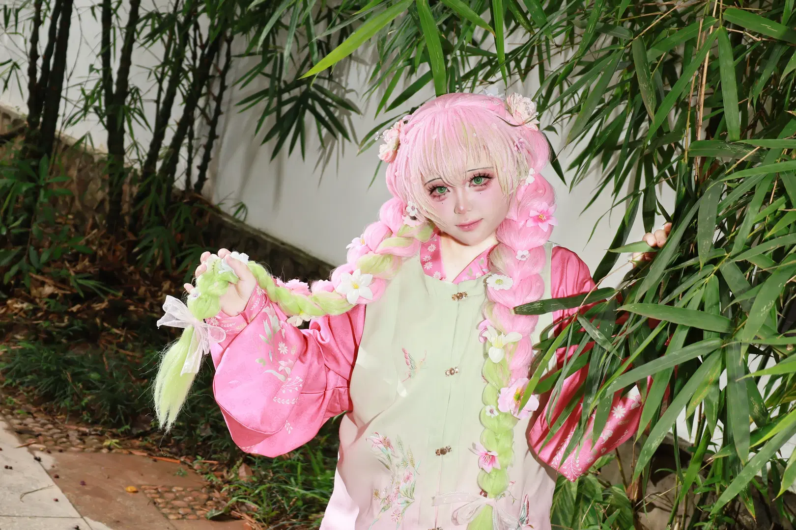 【甘露寺蜜璃cos】陽光下的粉綠私設漢服穿搭 - 祁肥肥肥鱼 - 第9張