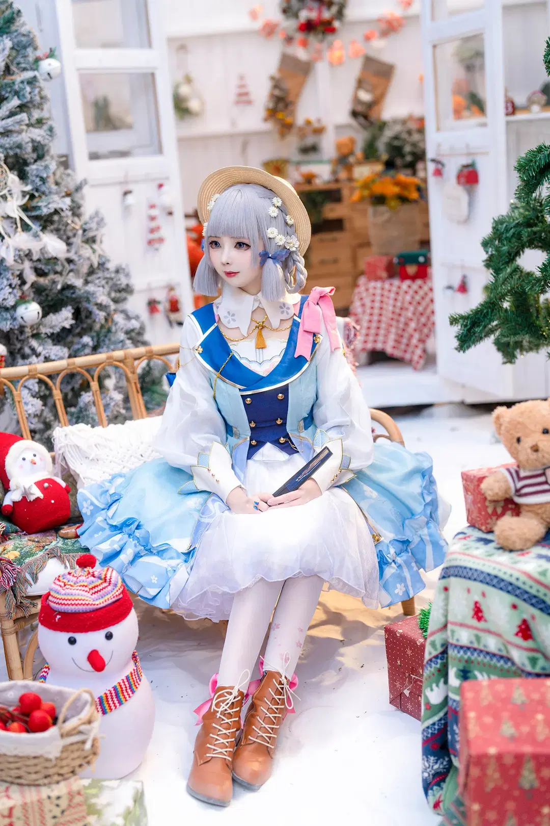Genshin Impact, cosplay, Kamisato Ayaka cosplay, White stockings, Kamisato Ayaka: Springbloom Missive
