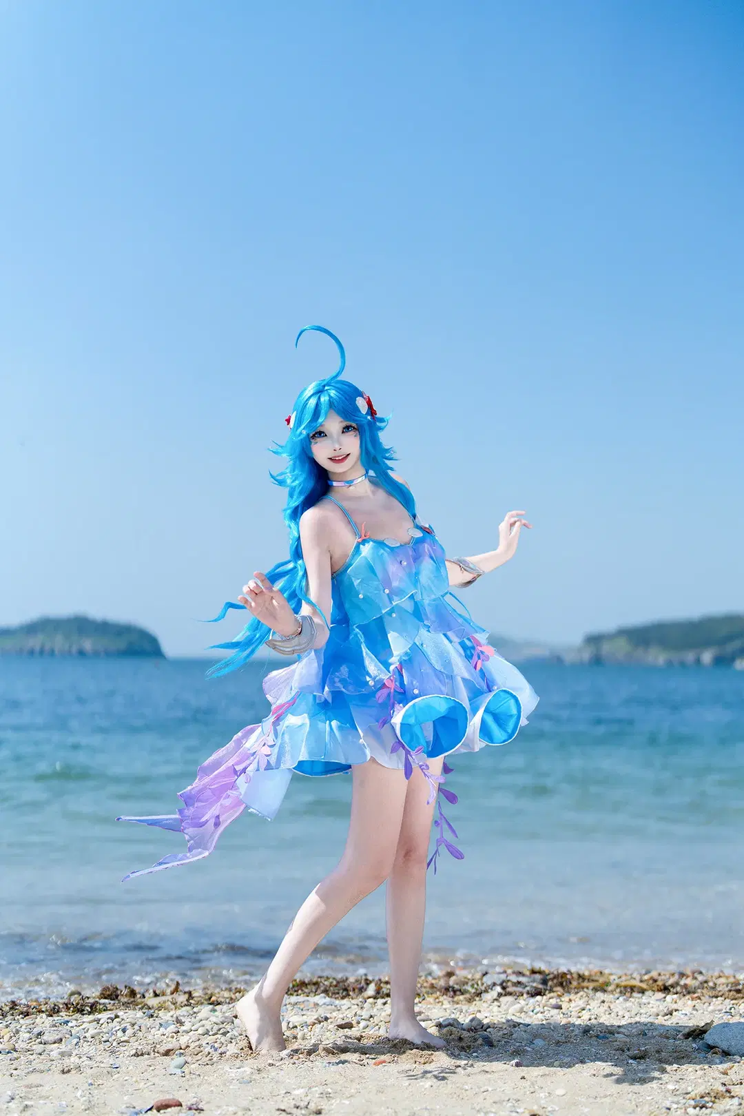 【ドリア コスプレ】オナー・オブ・キングス 海辺のロケで魅せる人魚スタイル - 奶茶小颜 - 3枚目