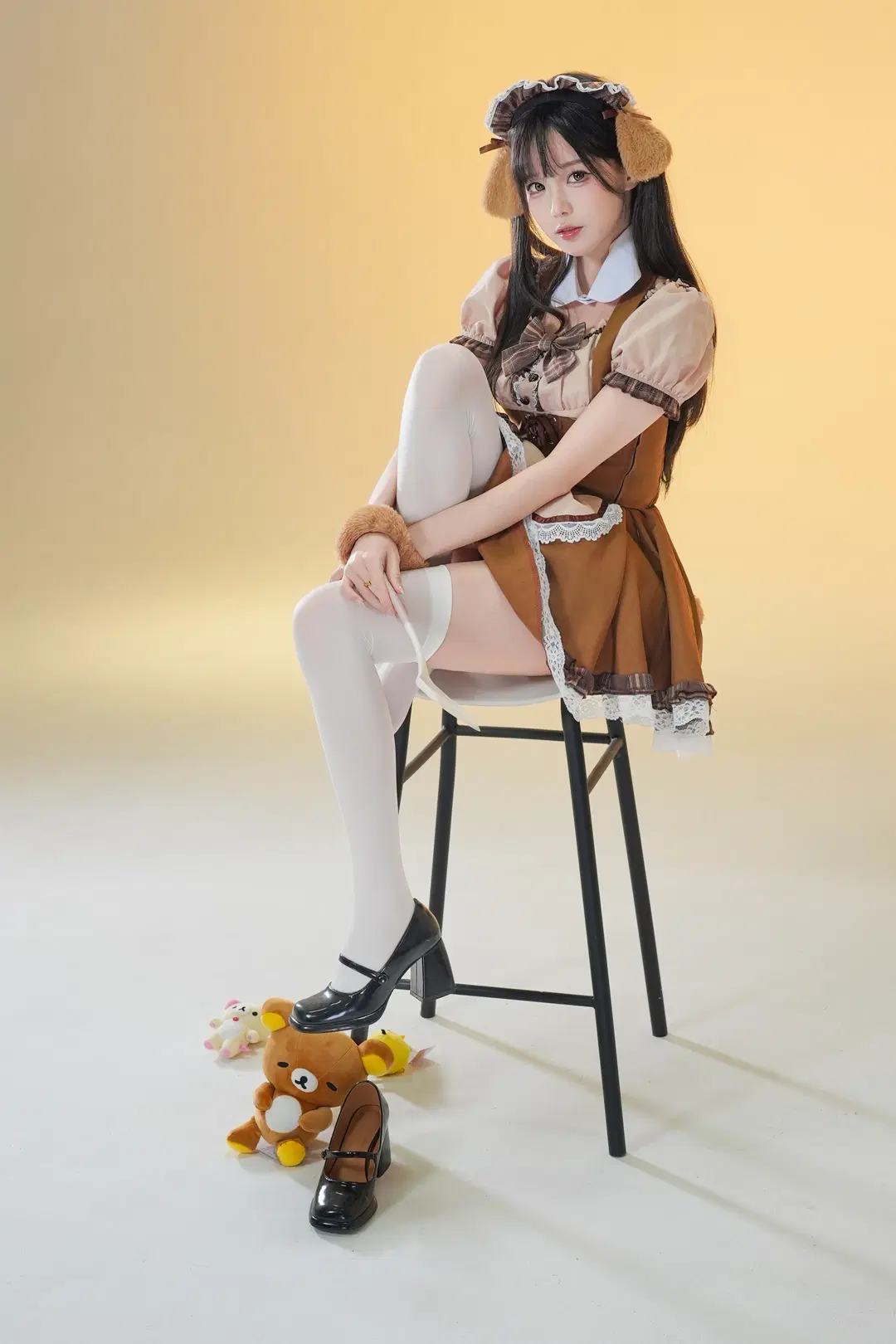 女仆装, 白丝, 元气少女, 二次元穿搭, 柴犬女仆