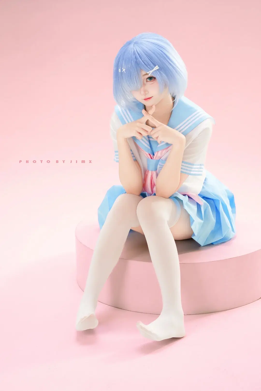 二次元少女, 人像摄影, 白丝, 水手服, 雷姆cos