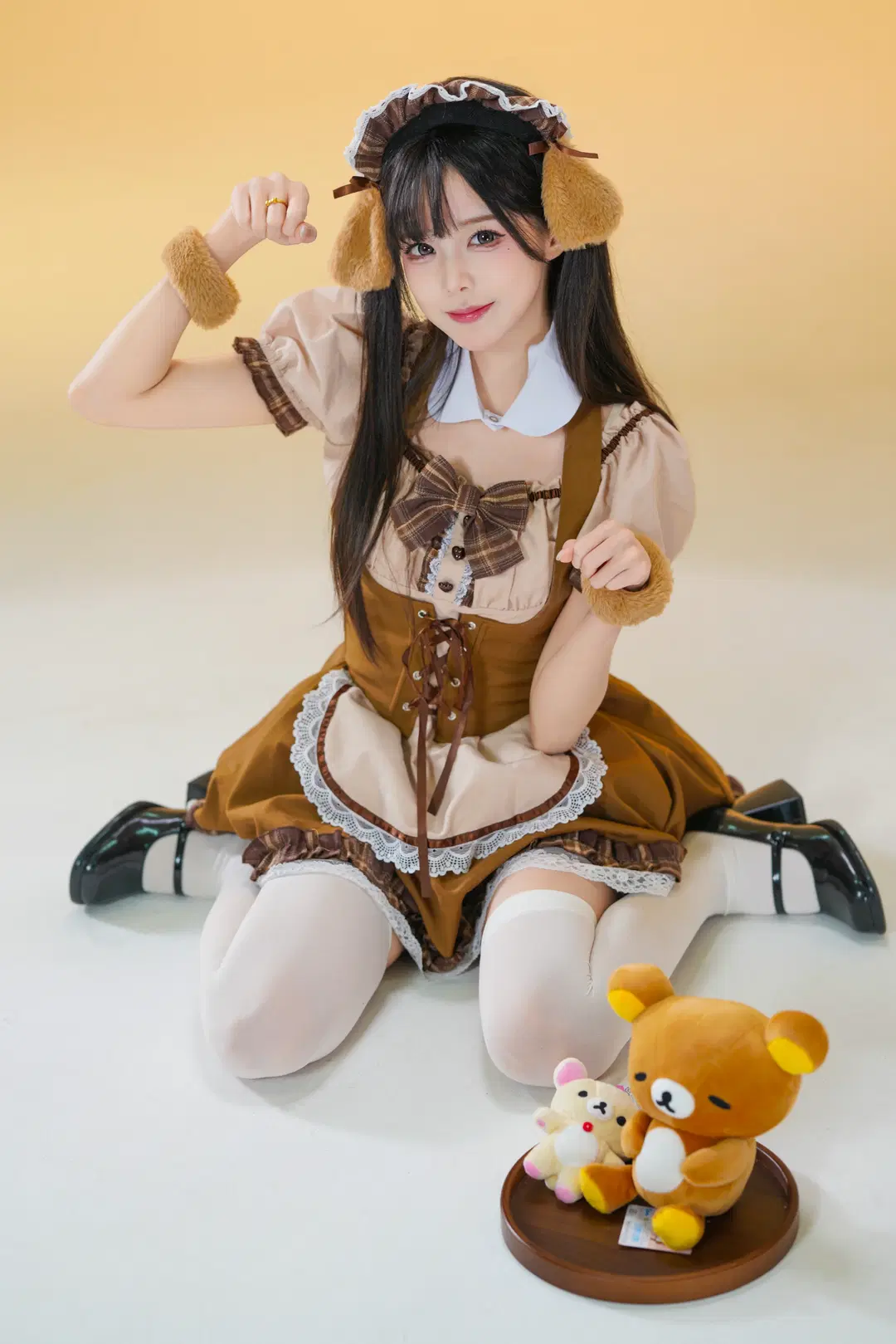 柴犬メイド服とリラックマの白ホリ撮影記録、癒やしと元気の二次元コスプレ - 猫活150 - 5枚目
