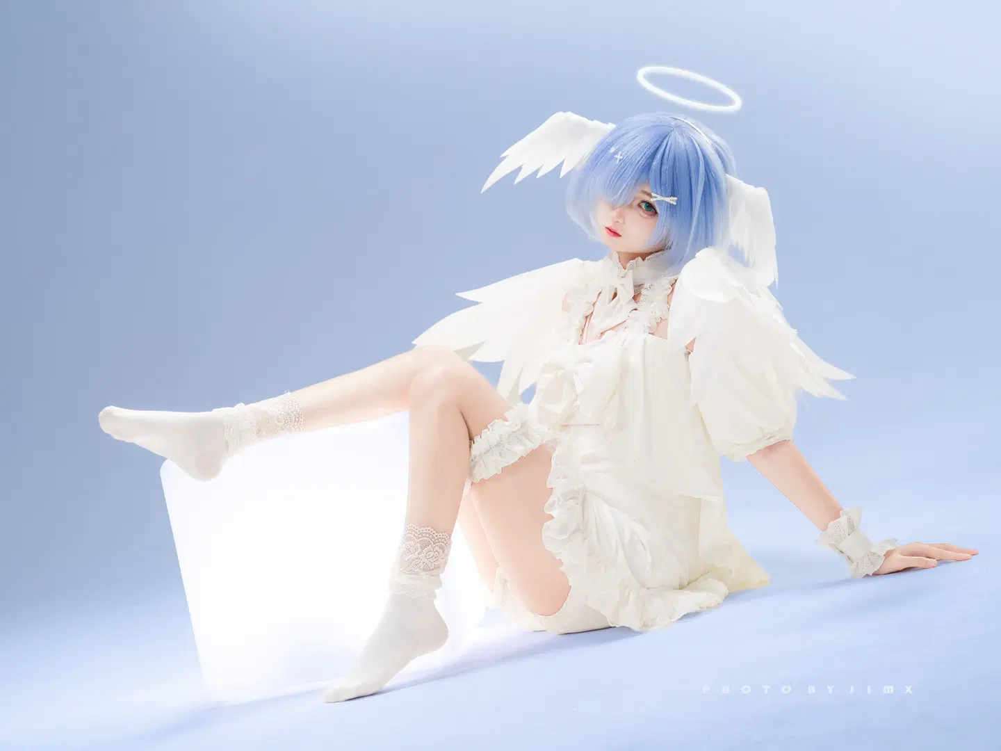 cosplay, 蕾姆cos, 從零開始的異世界, 白絲, 天使