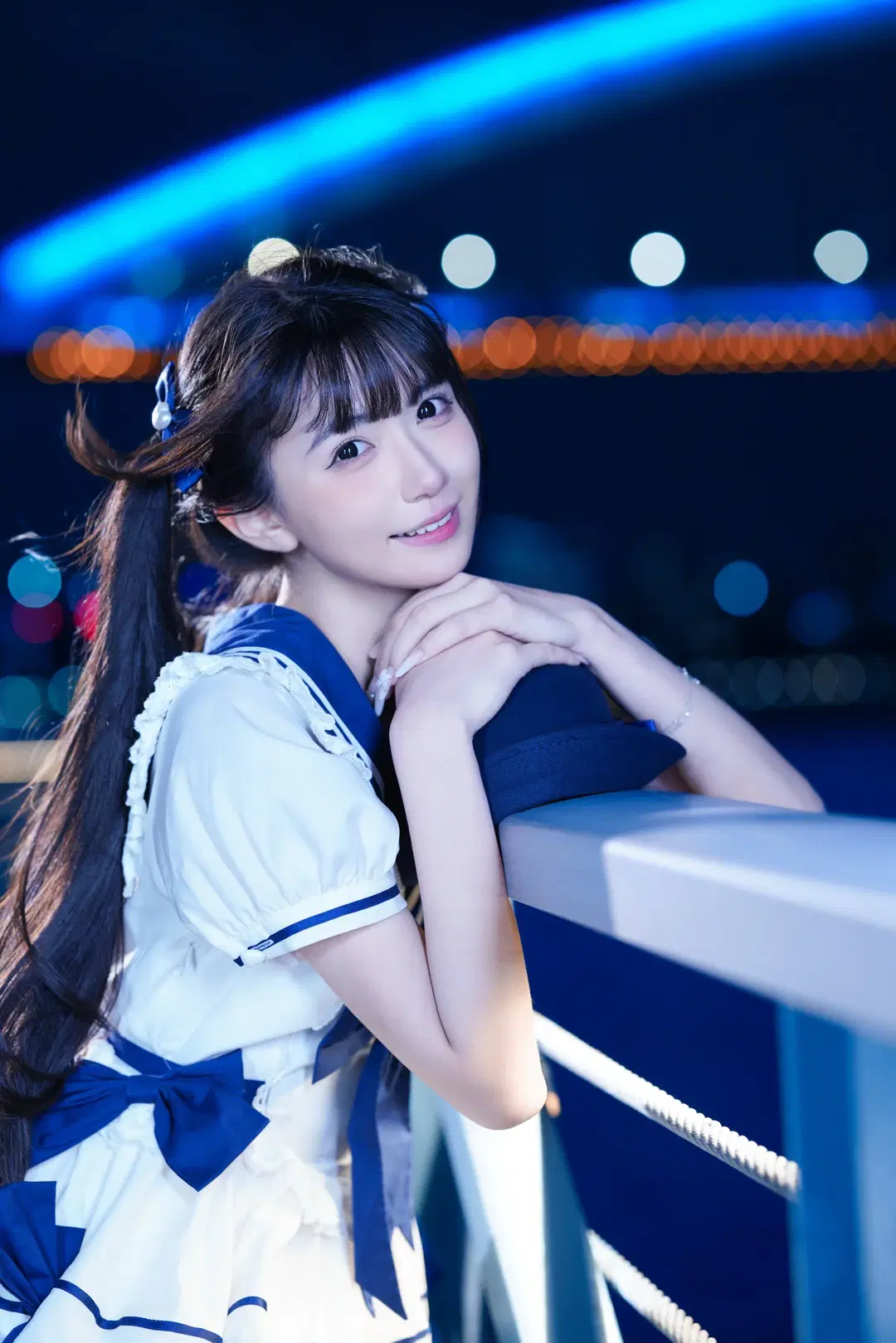 海军风Lolita夜拍魔都，蓝白配色打破次元壁 - 猫活150 - 第2张