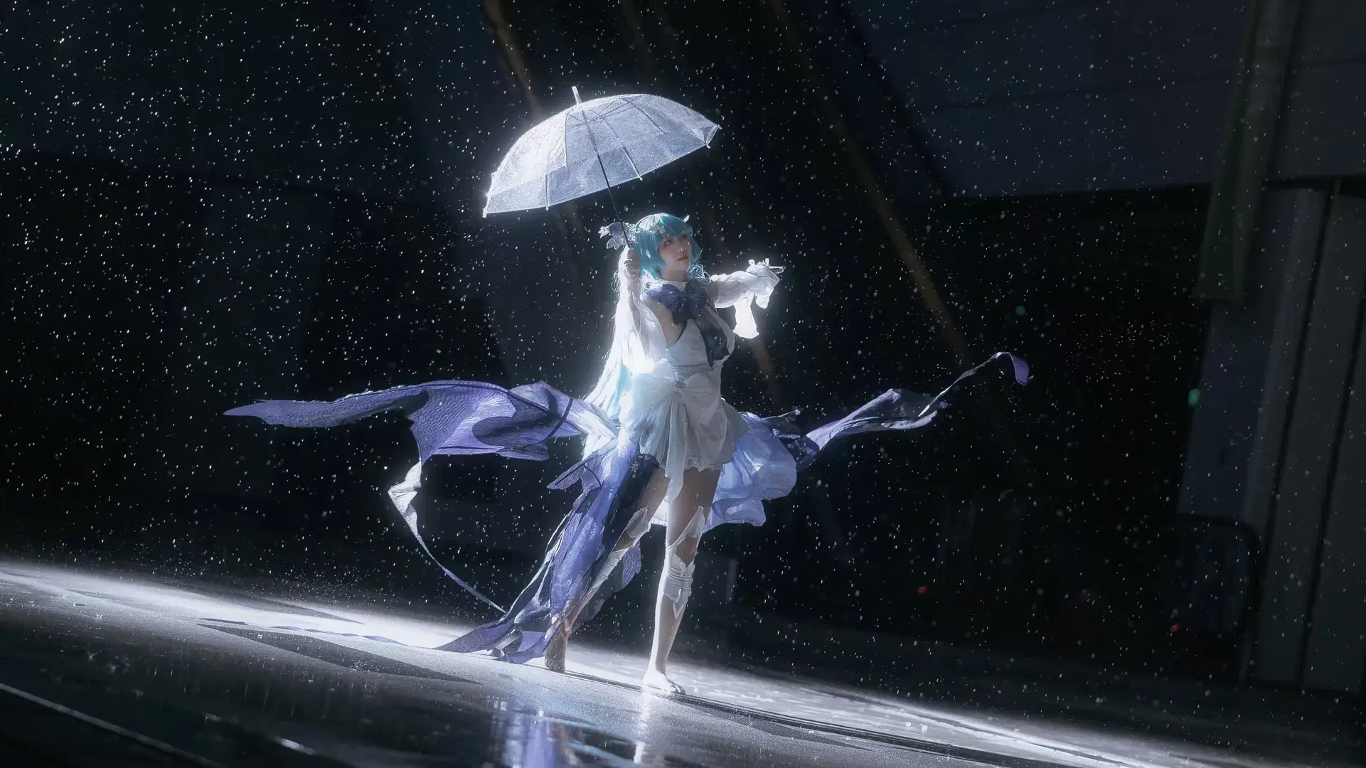 【初音未來cos】梅州漫展雨夜的初音未來予夢 - 鱼遇雨欲与雨语 - 第5張