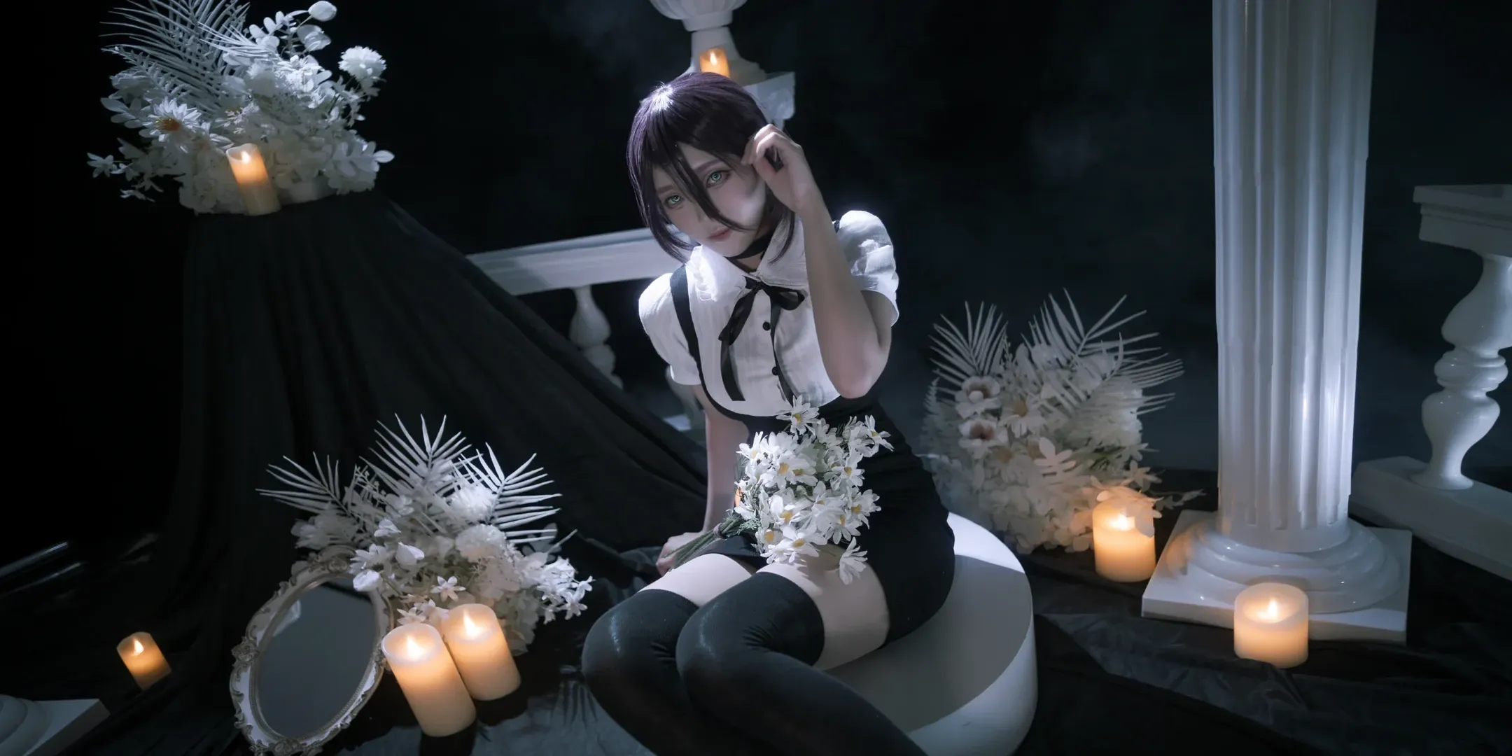 二次元cosplay, 蕾塞cos, 电锯人, 黑丝, 暗黑哥特 - 第4张