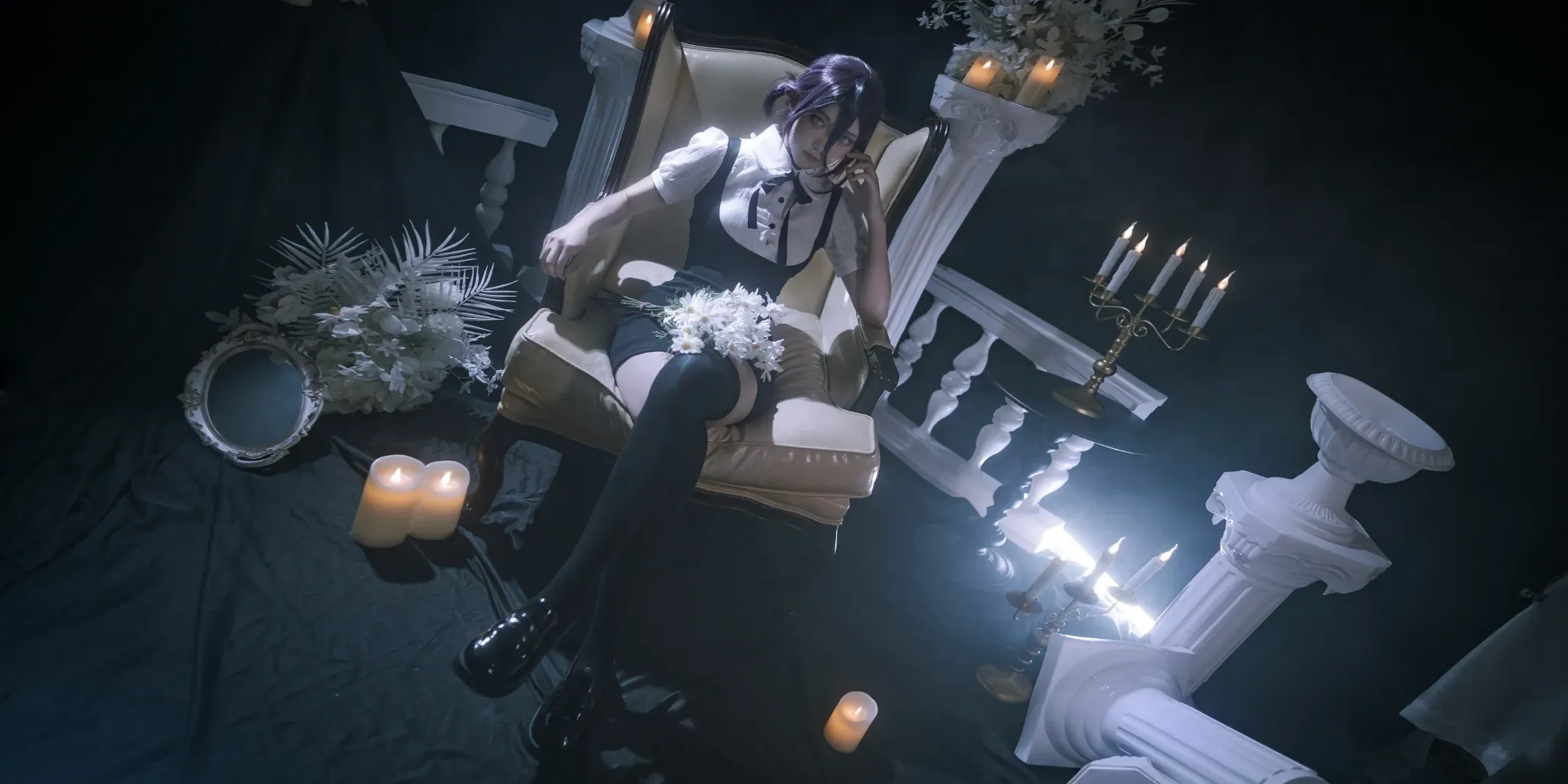 二次元cosplay, 蕾塞cos, 电锯人, 黑丝, 暗黑哥特 - 第8张
