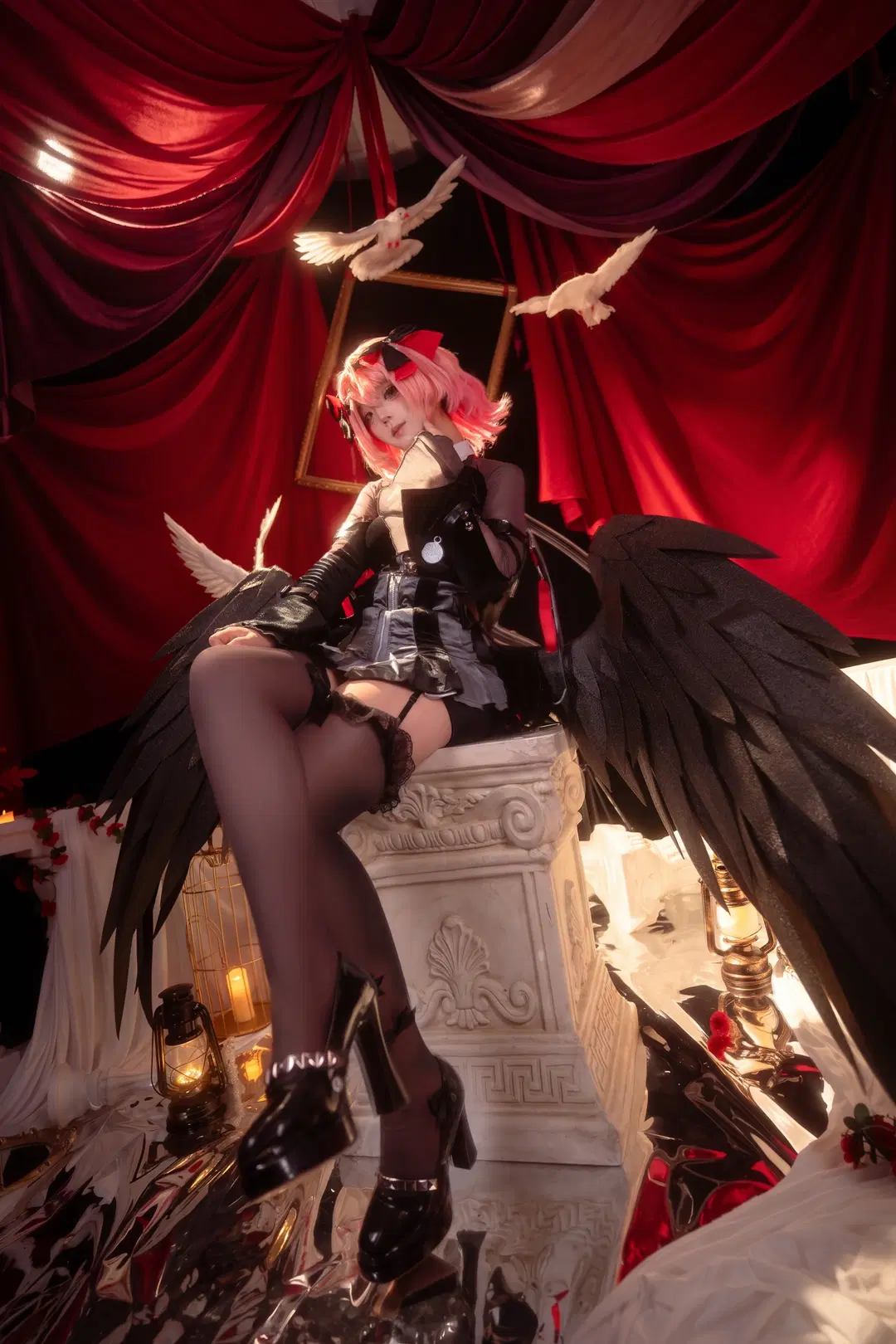 Zenless Zone Zero, Gothic style, Dark style, Black stockings, Remielle cosplay