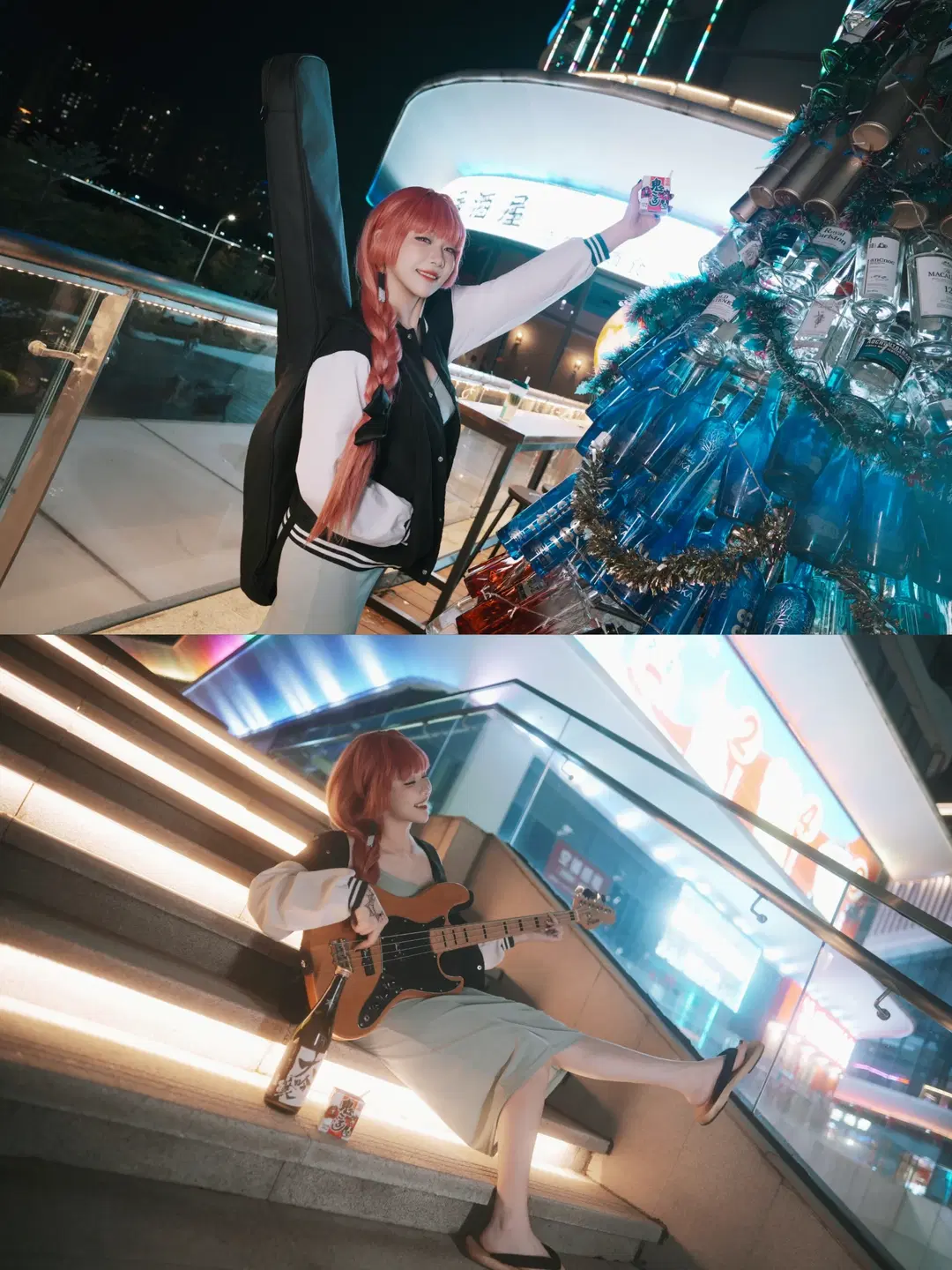 【广井菊里cos】梅州街头夜色下的电贝斯与酒 - 鱼遇雨欲与雨语 - 第5张