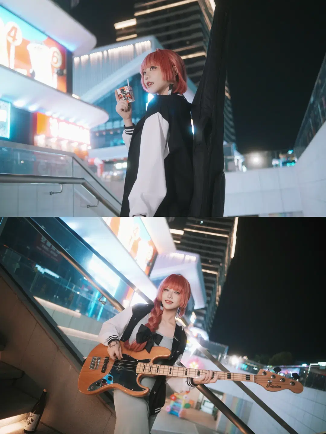 【广井菊里cos】梅州街头夜色下的电贝斯与酒 - 鱼遇雨欲与雨语 - 第6张
