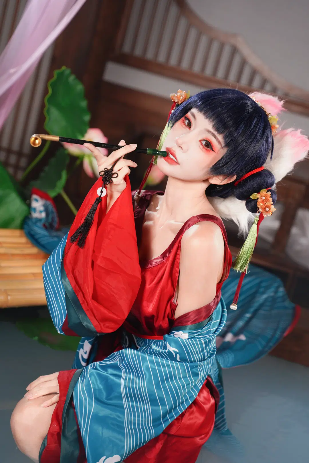 【宝青坊主コスプレ】赤と青の中華風装束が紡ぐ気だるげな神秘美 - 一棵屑松 - 4枚目