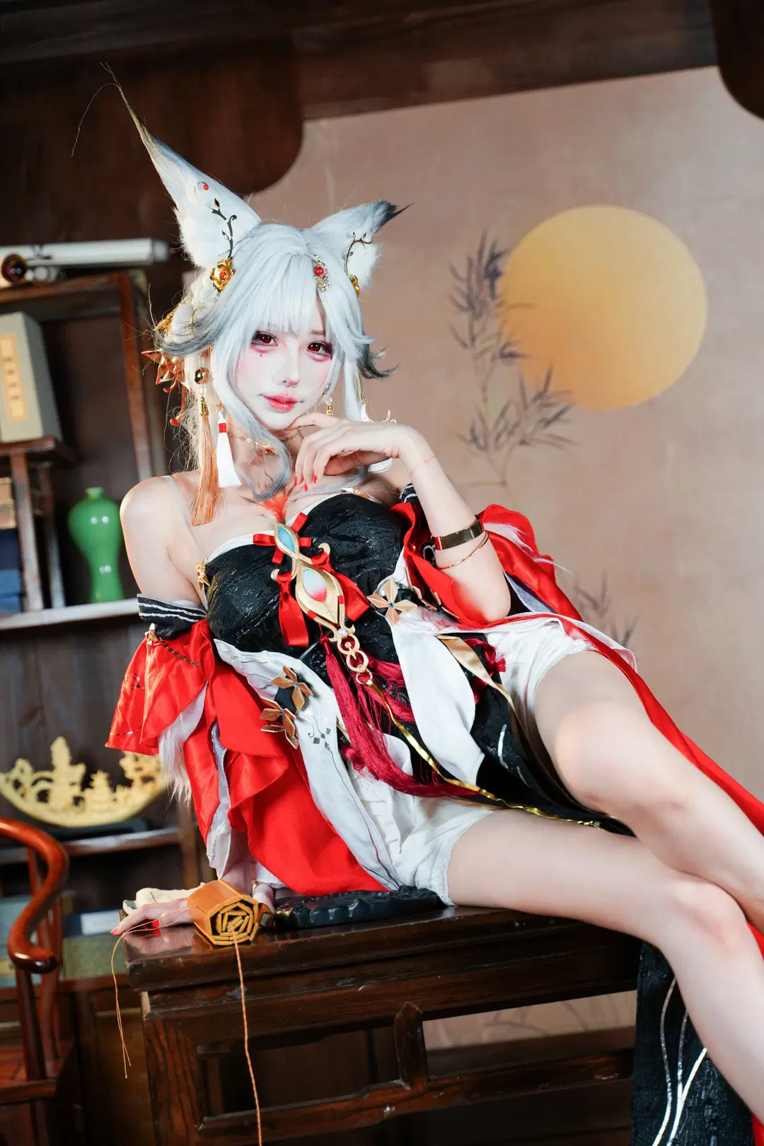 鸣潮, cosplay, 古风人像, 兽耳, 心月狐cos