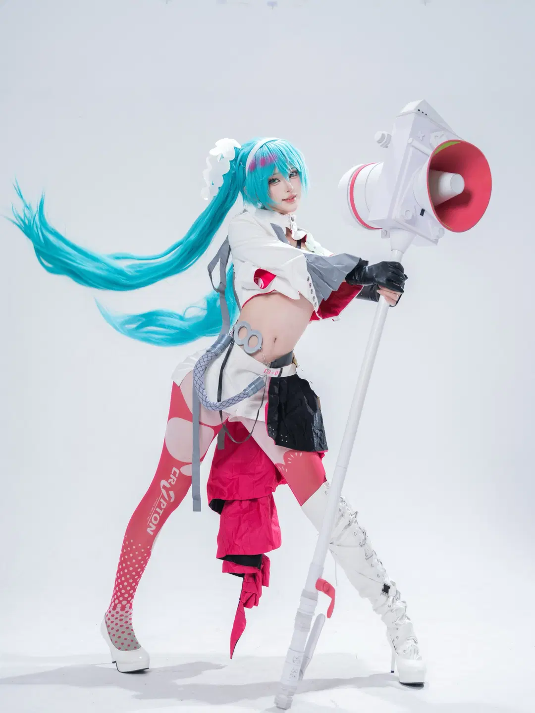 【初音未来cos】白棚里的赛车风初音，大喇叭和不对称裙摆太酷了 - 北京摄影-卡尔 - 第4张