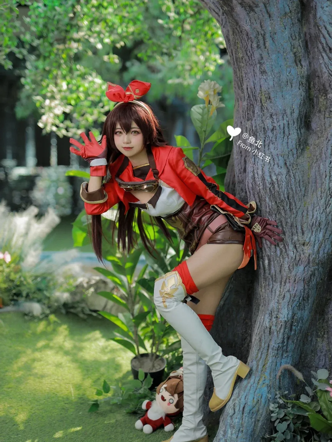 原神, 户外摄影, 安柏cos, 森林写真, 兔兔伯爵