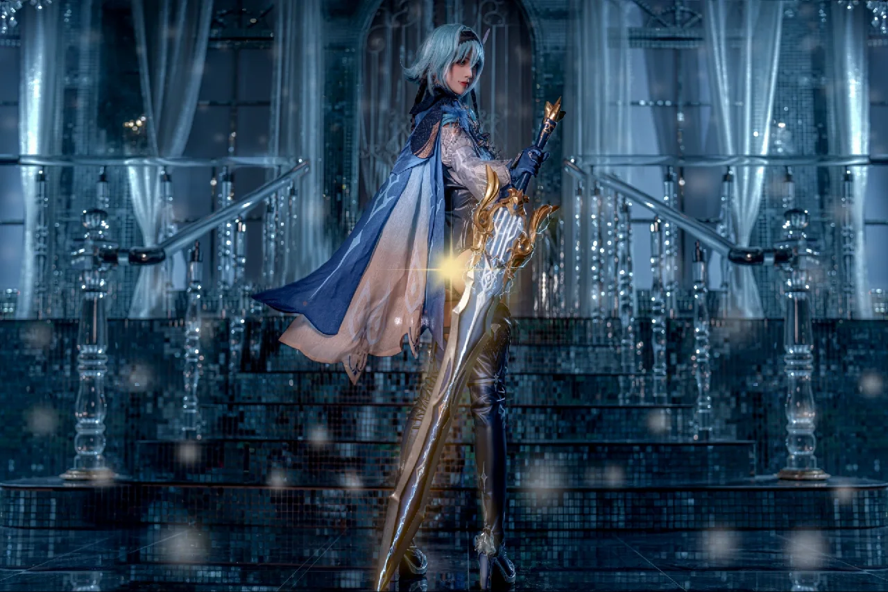 二次元, 原神, cosplay, 优菈cos, 丝袜